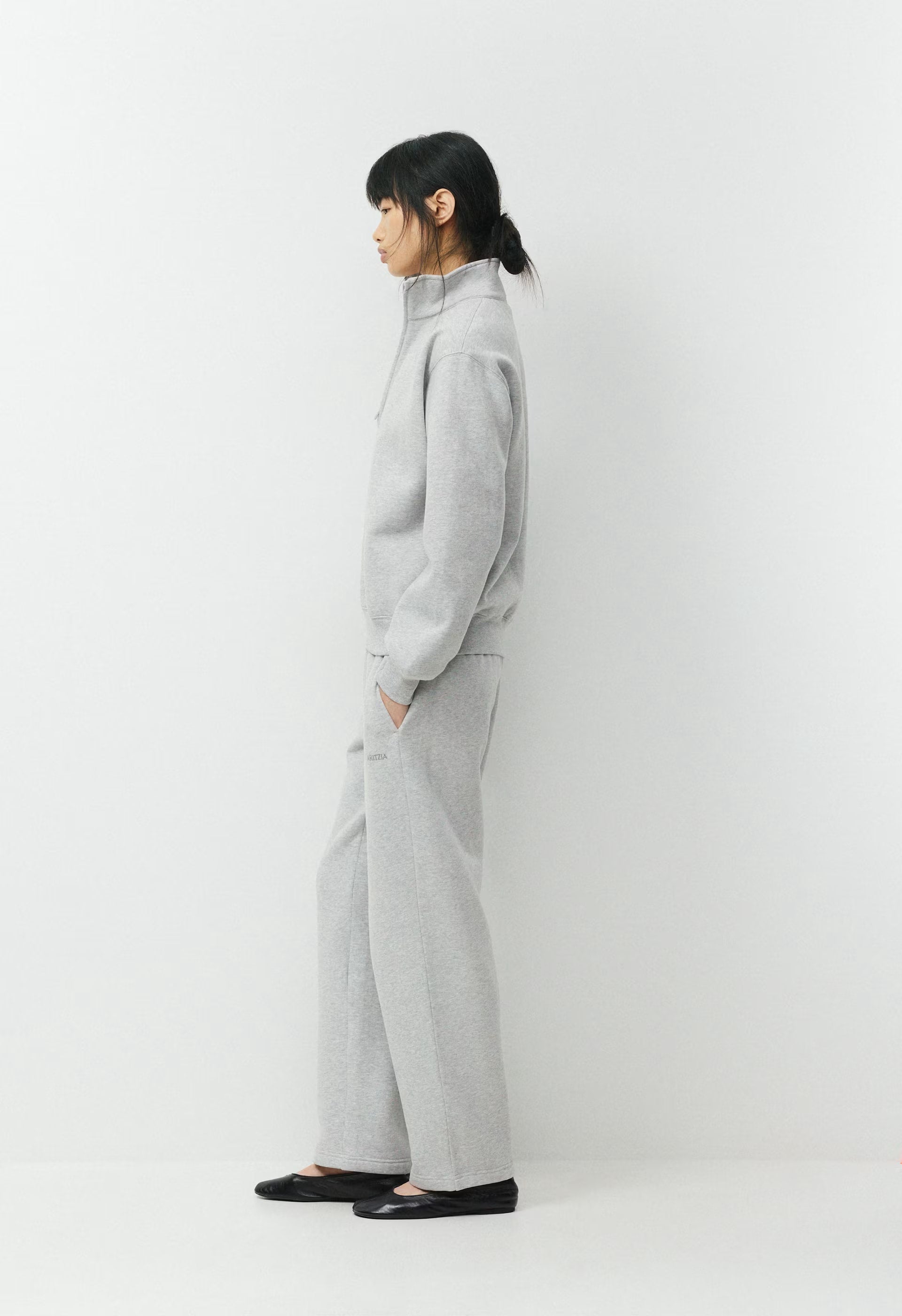 Cozy Sweatfleece Perfect 1/2 Zip - HEATHER CHROME