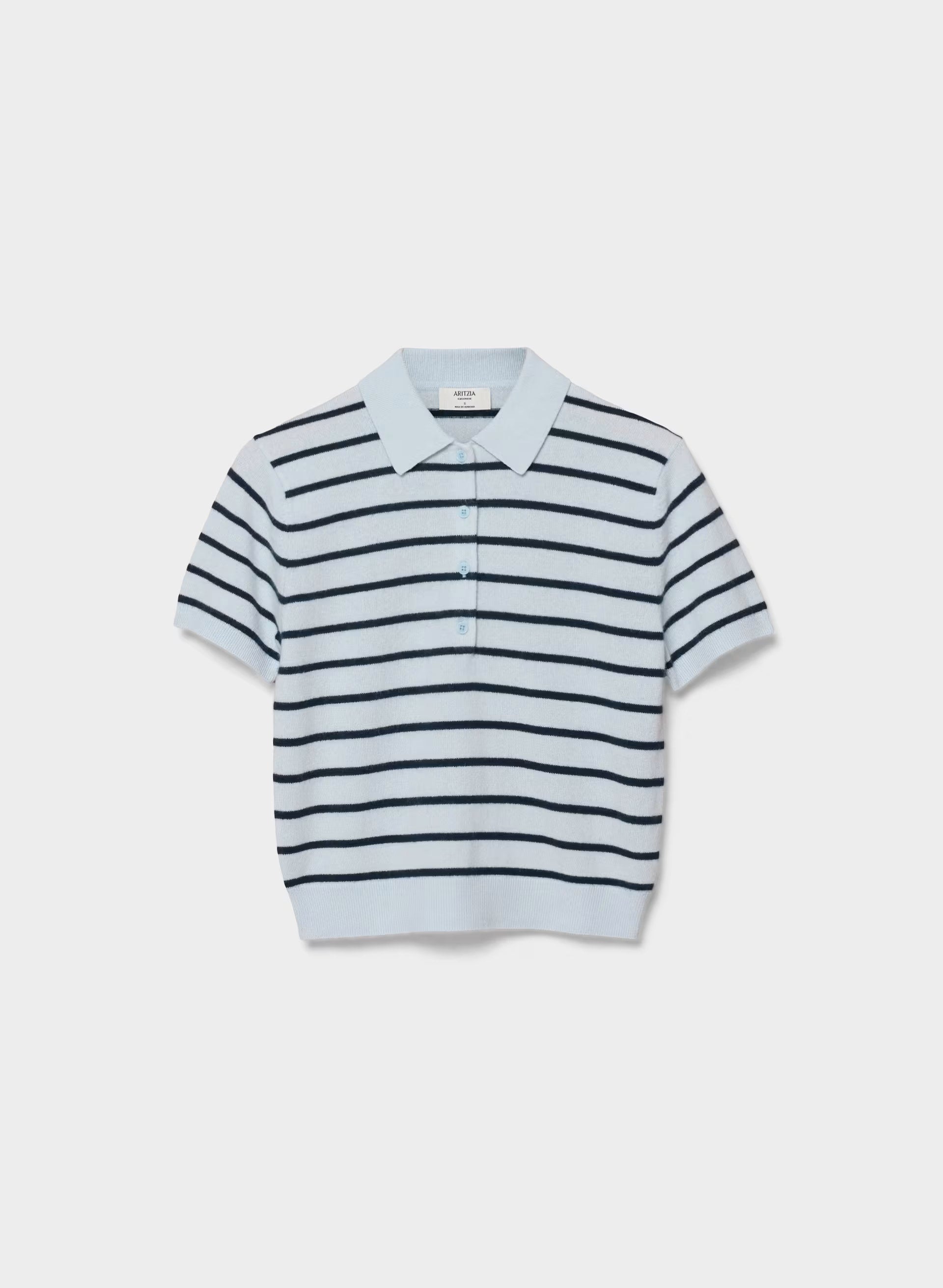 Bare Cashmere Cellini Shortsleeve Sweater - PLNAR/ADMRLNV