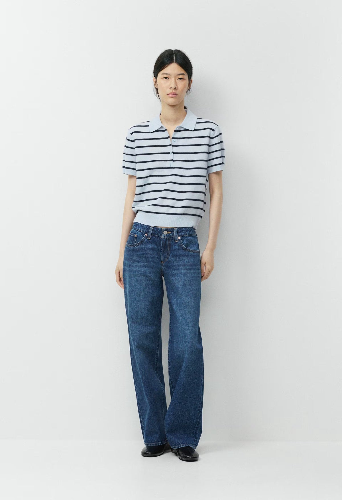 Bare Cashmere Cellini Shortsleeve Sweater - PLNAR/ADMRLNV