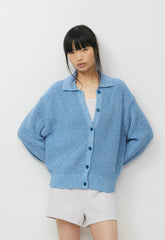 Fairground Cardigan - MARL LAZULI BLUE/WHITE
