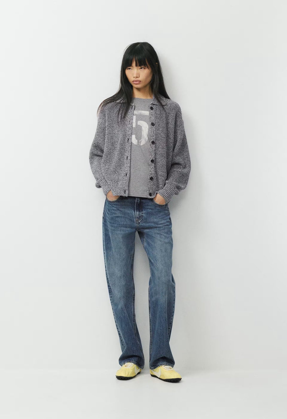 Fairground Cardigan - MARL ADMIRAL/WHITE
