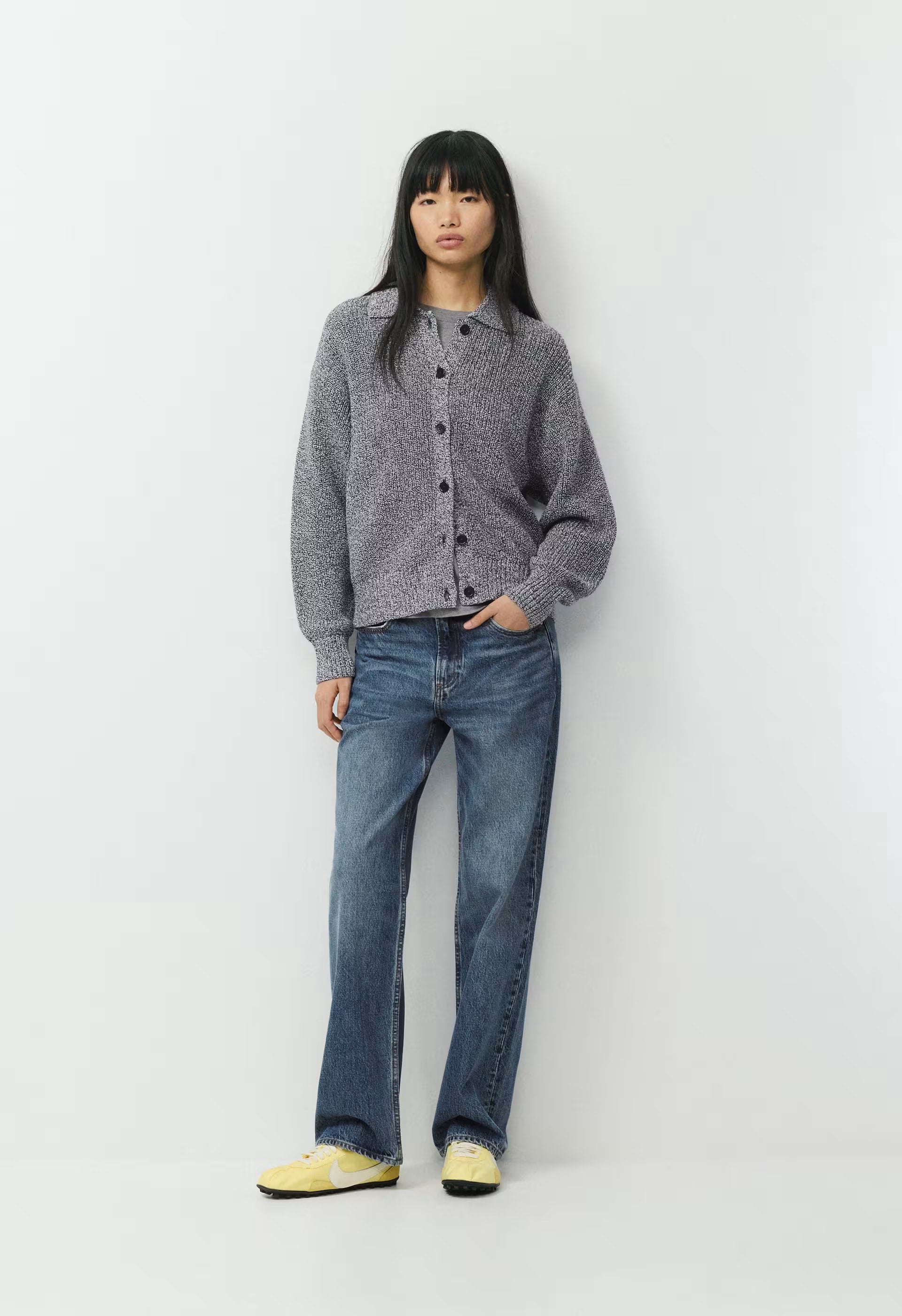 Fairground Cardigan - MARL ADMIRAL/WHITE