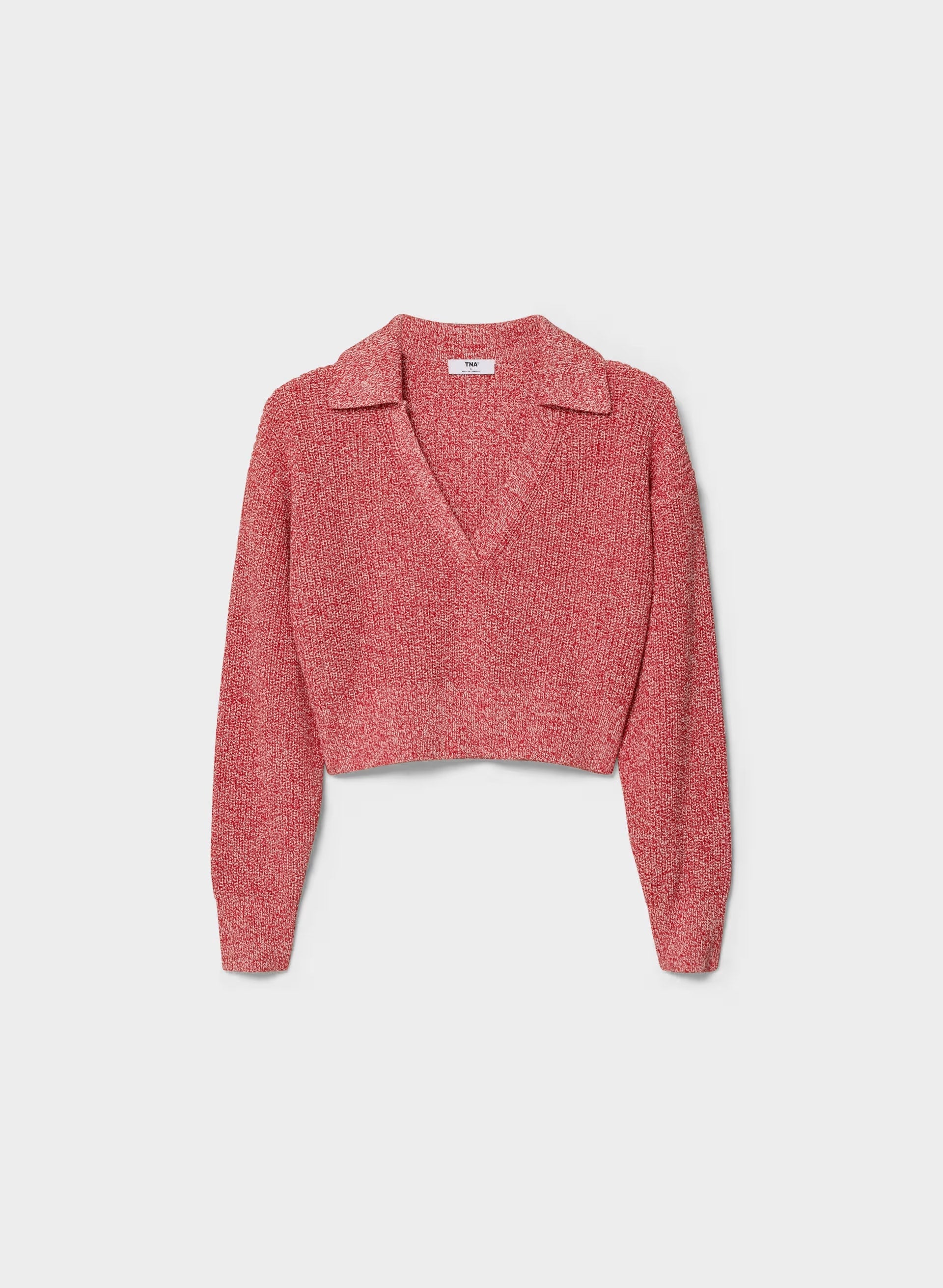 Daytrip Polo Sweater - MARL FLSHNG RED/WHITE