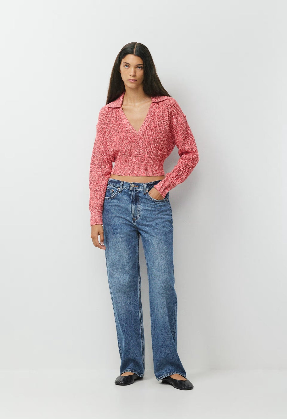 Daytrip Polo Sweater - MARL FLSHNG RED/WHITE