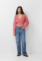 Daytrip Polo Sweater - MARL FLSHNG RED/WHITE