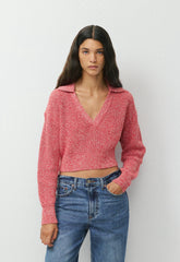Daytrip Polo Sweater - MARL FLSHNG RED/WHITE