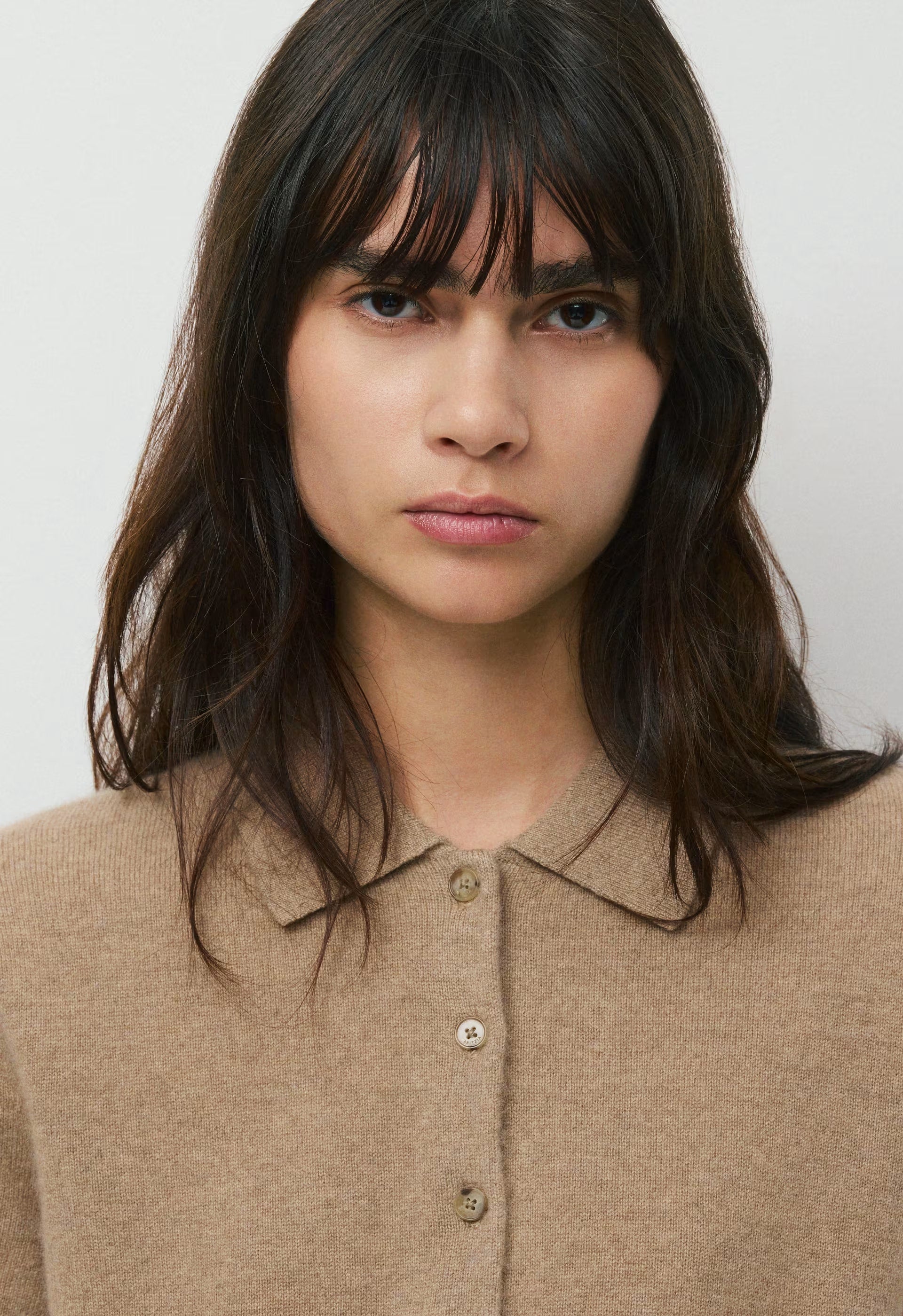 Bare Cashmere Cellini Shortsleeve Sweater - HEATHER NOMAD TAUPE