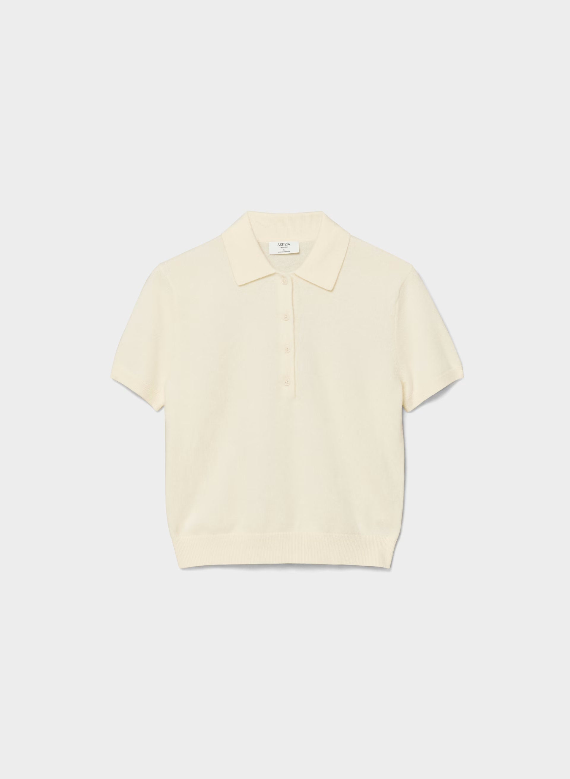 Bare Cashmere Cellini Shortsleeve Sweater - SEASIDE CREAM