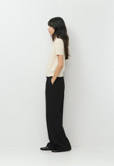 Bare Cashmere Cellini Shortsleeve Sweater - SEASIDE CREAM