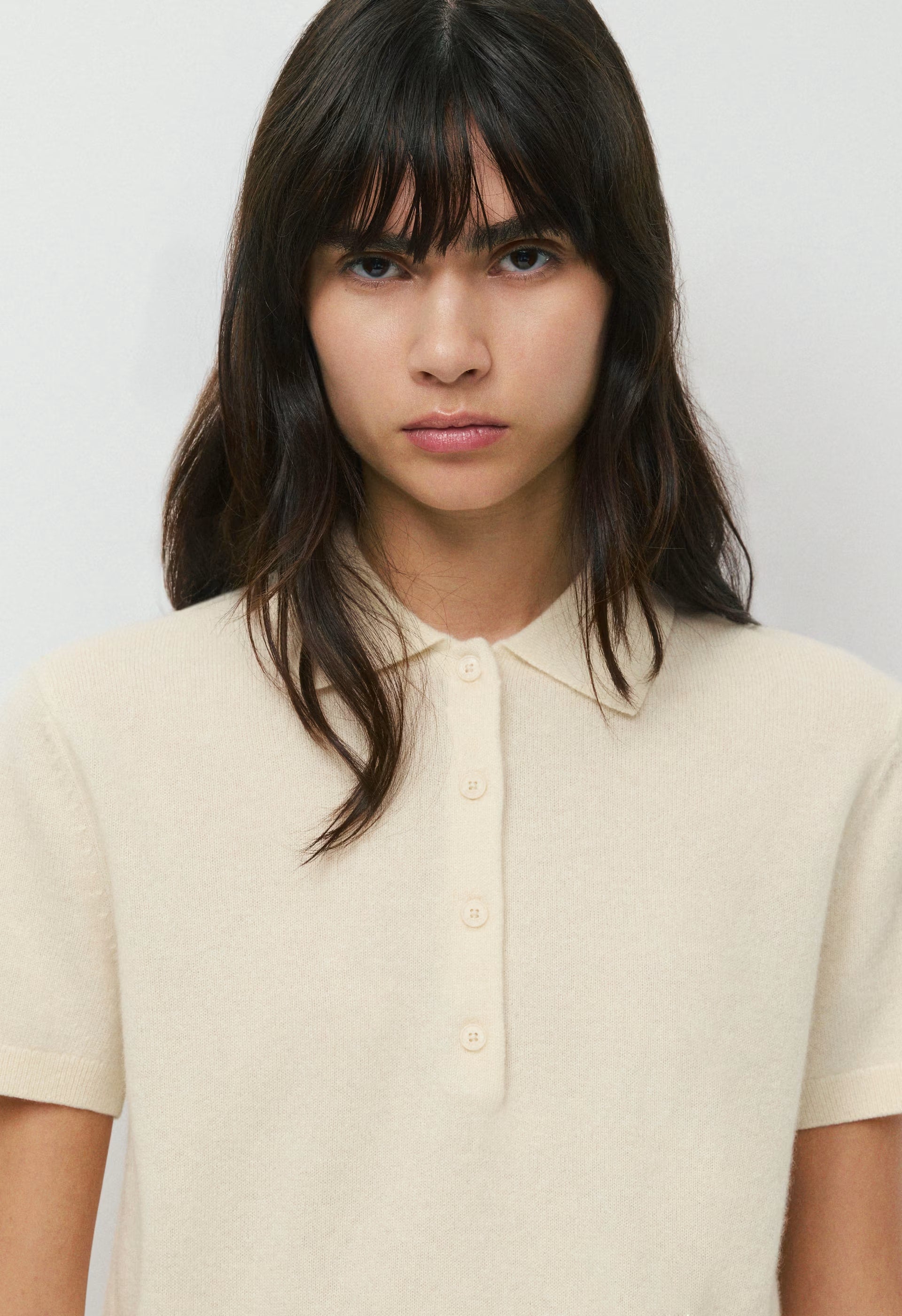 Bare Cashmere Cellini Shortsleeve Sweater - SEASIDE CREAM