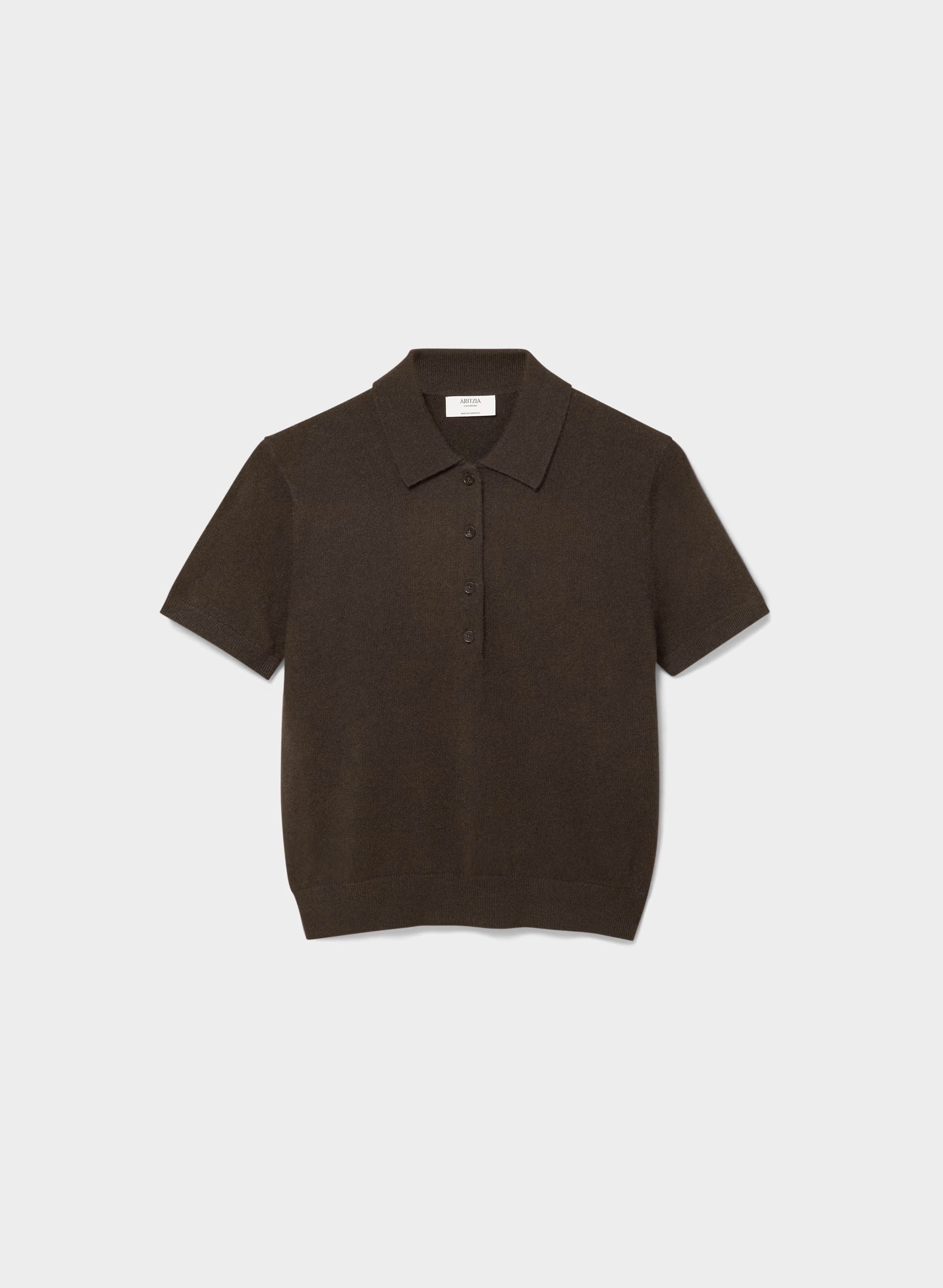 Bare Cashmere Cellini Shortsleeve Sweater - CACAO NIB BROWN