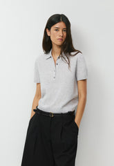 Bare Cashmere Cellini Shortsleeve Sweater - HEATHER CHROME