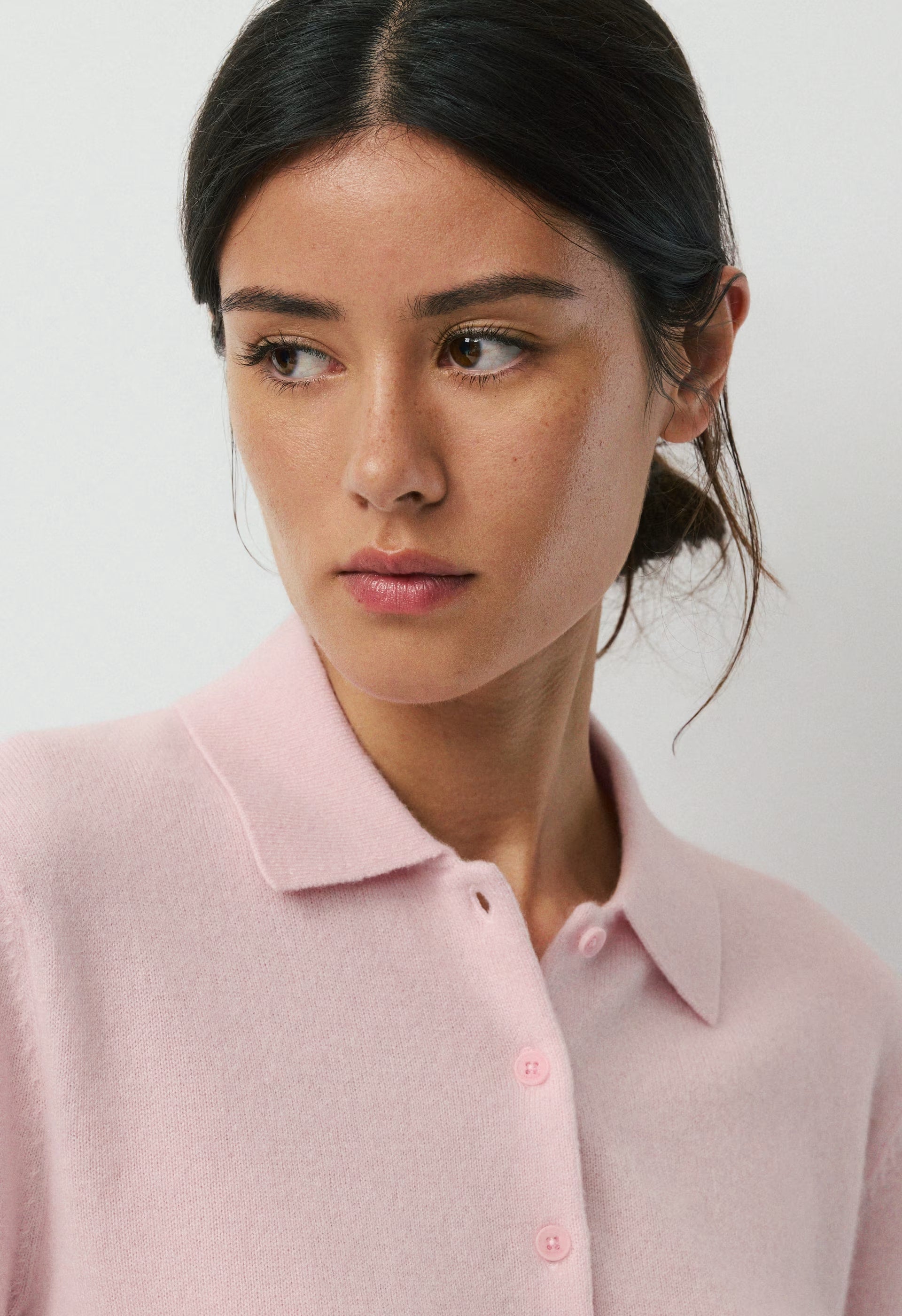 Bare Cashmere Cellini Shortsleeve Sweater - MAGNOLIA