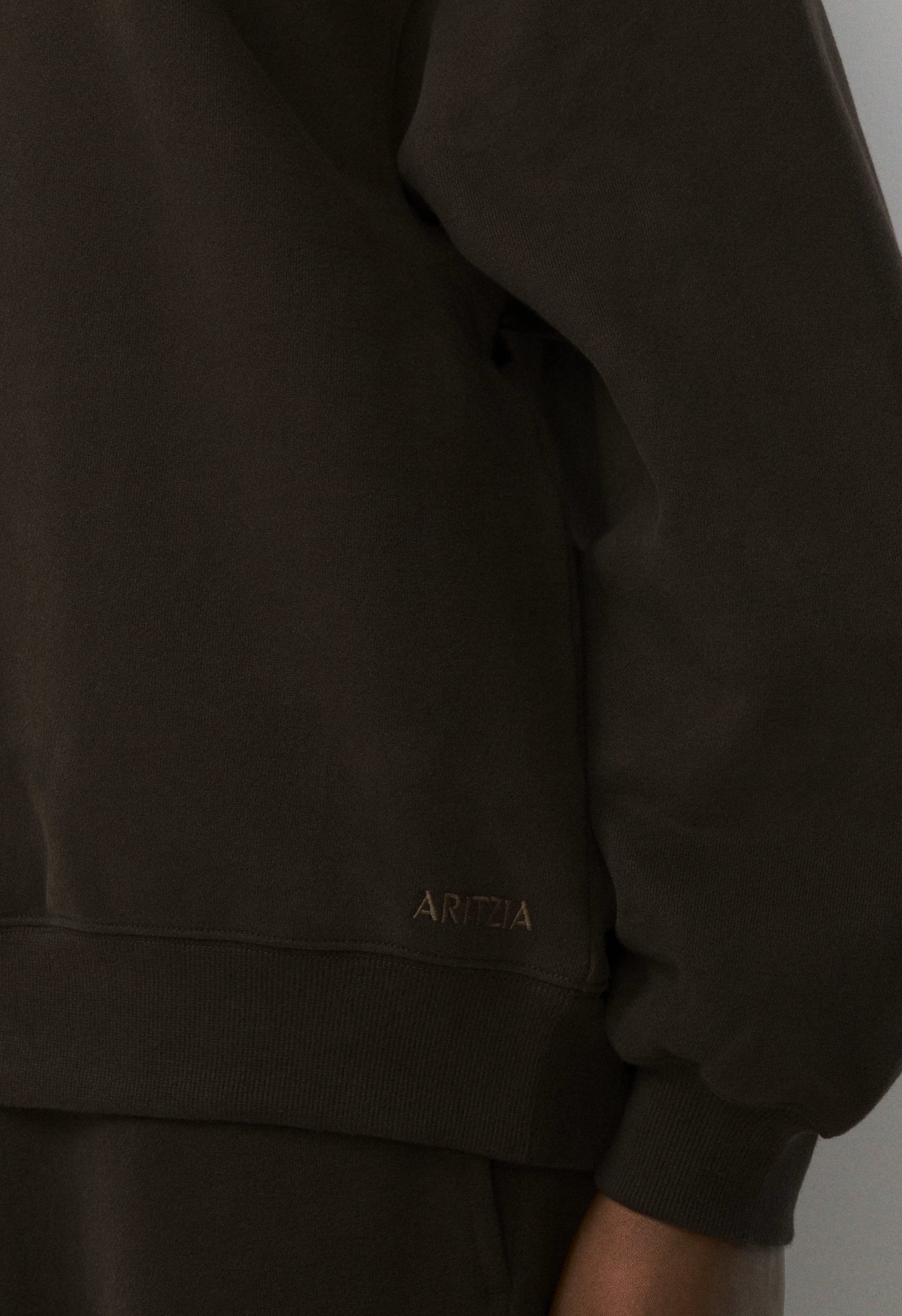 Cozy Sweatfleece Mega Off-Shoulder Sweatshirt - CACAO NIB BROWN