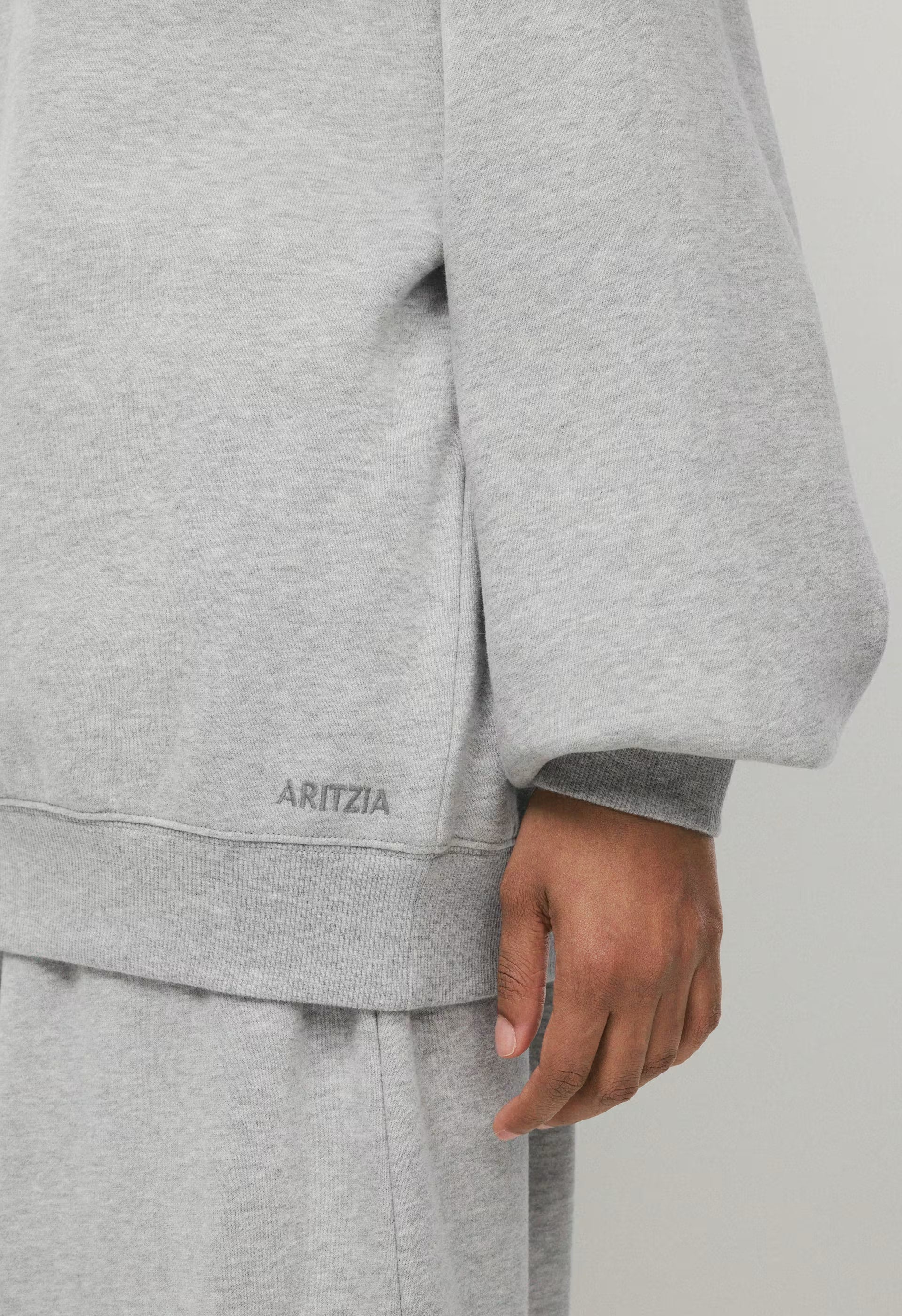 Cozy Sweatfleece Mega Off-Shoulder Sweatshirt - HEATHER CHROME