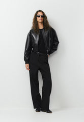 Synergy Bomber - UnReal Leather - BLACK