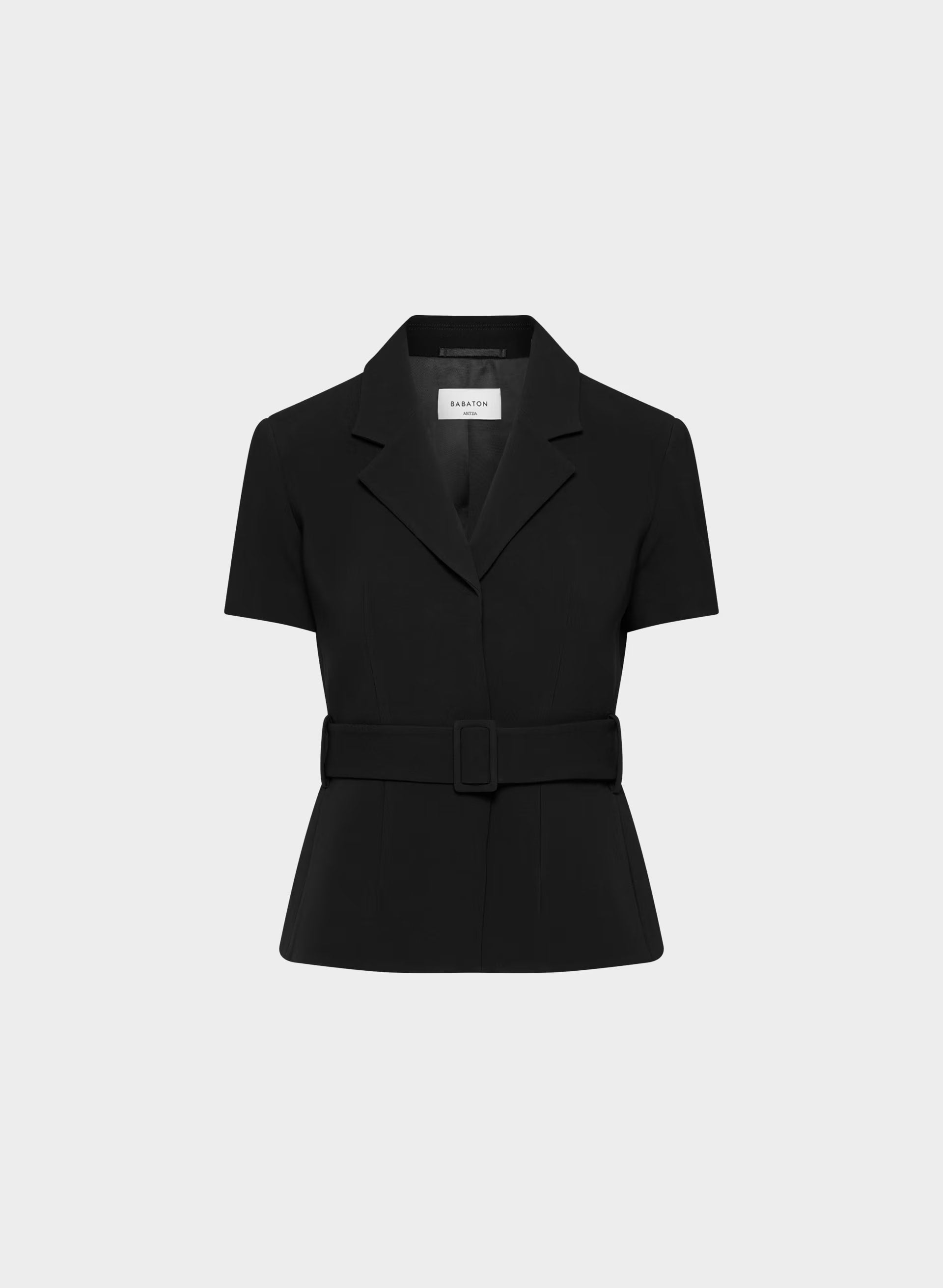 Brynn Shortsleeve Blazer - Sway Crepe - BLACK