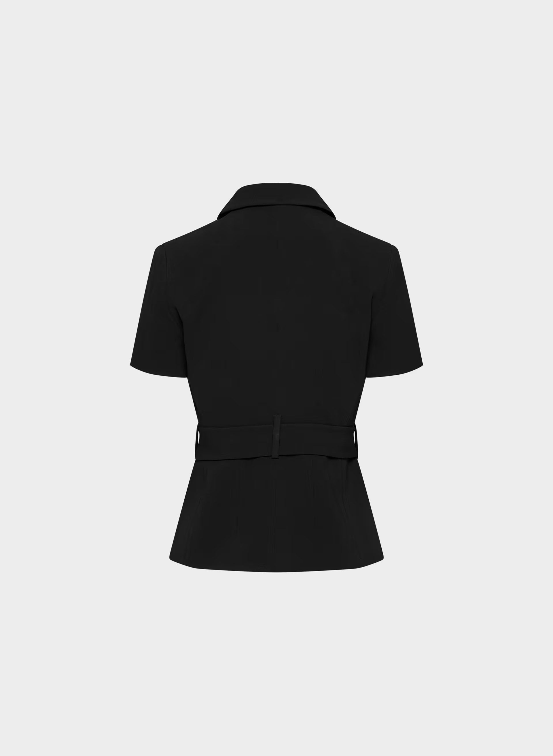 Brynn Shortsleeve Blazer - Sway Crepe - BLACK