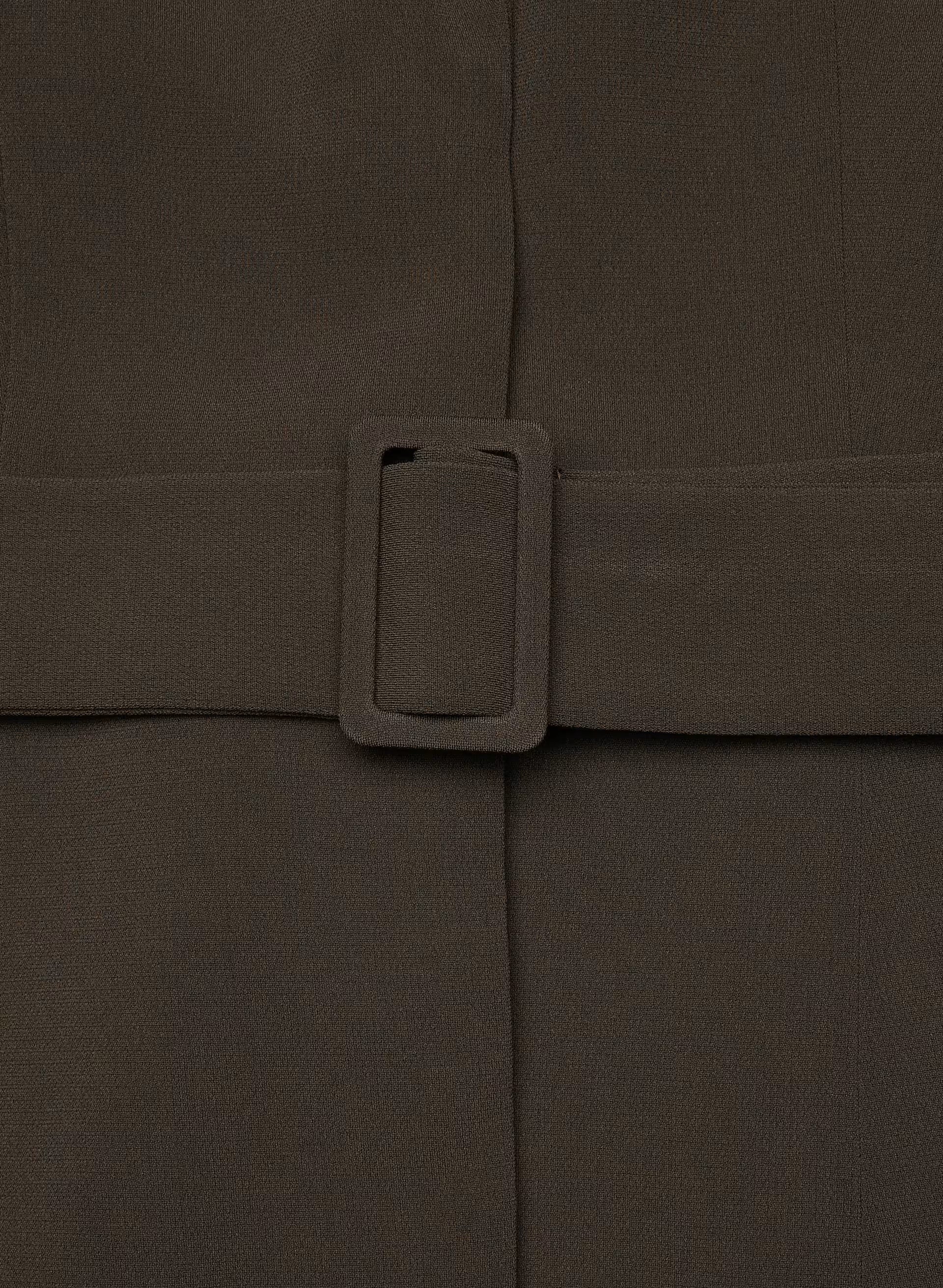 Brynn Shortsleeve Blazer - Sway Crepe - DARK COFFEE
