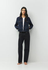 Denim Forum Toni Shrunken Denim Jacket - NO-STRESS DARK BLUE