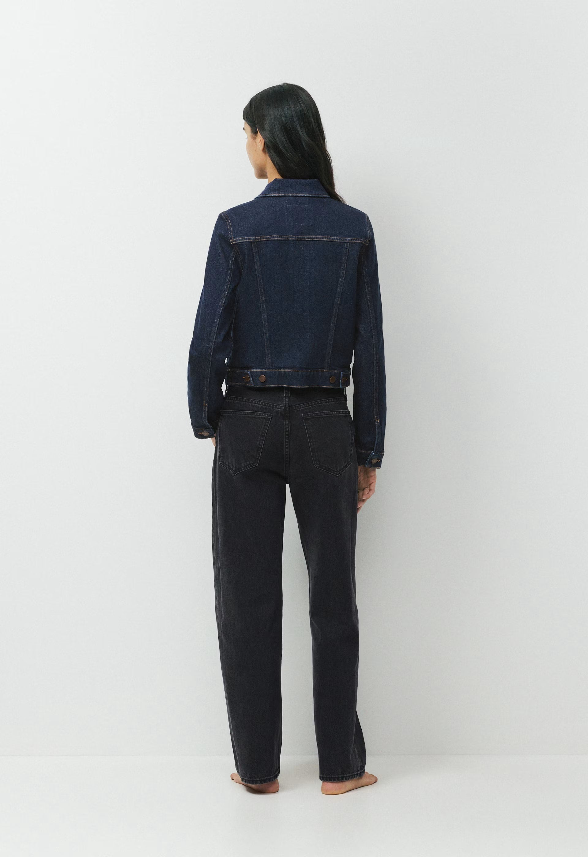 Denim Forum Toni Shrunken Denim Jacket - NO-STRESS DARK BLUE