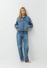 Denim Forum Toni Shrunken Denim Jacket - VINTAGE MEDIUM BLUE