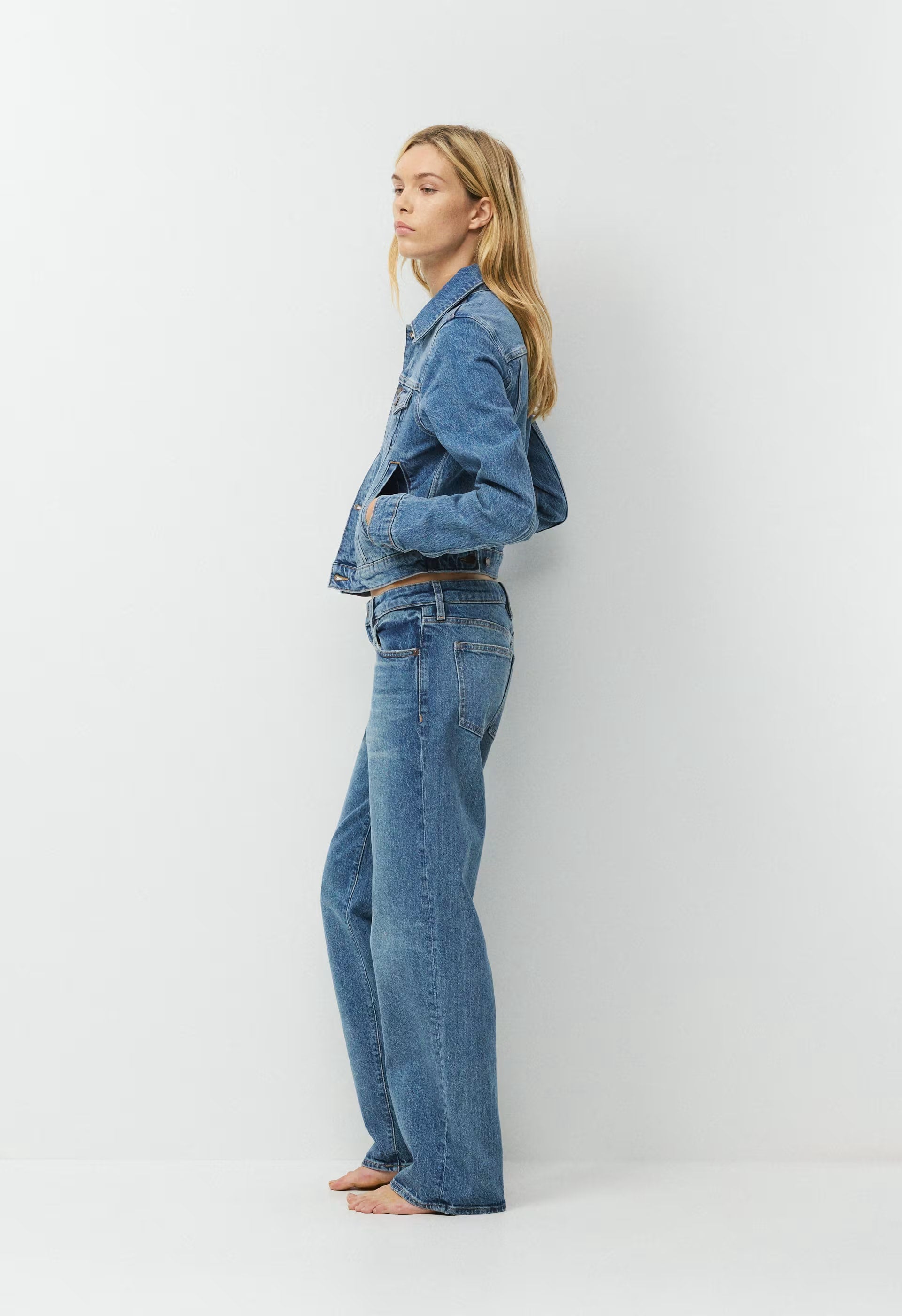Denim Forum Toni Shrunken Denim Jacket - VINTAGE MEDIUM BLUE