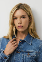Denim Forum Toni Shrunken Denim Jacket - VINTAGE MEDIUM BLUE