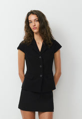 Domain Blazer - Sway Crepe - BLACK
