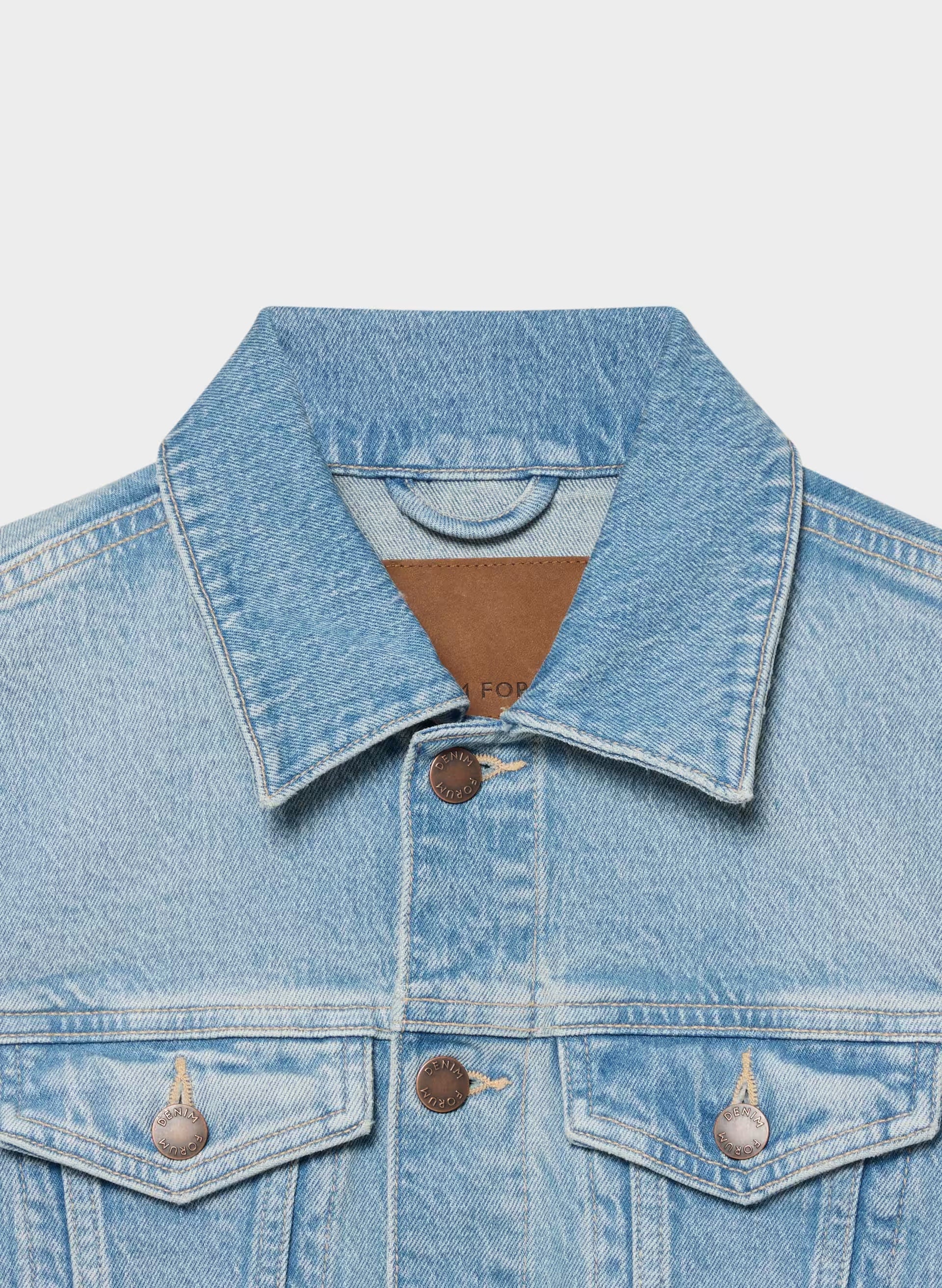Denim Forum Toni Shrunken Denim Jacket - VINTAGE LIGHT BLUE