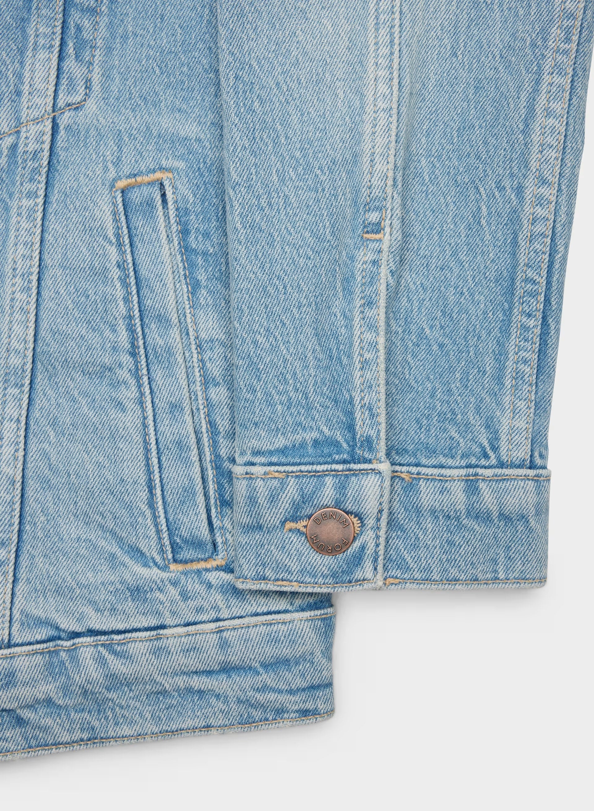 Denim Forum Toni Shrunken Denim Jacket - VINTAGE LIGHT BLUE