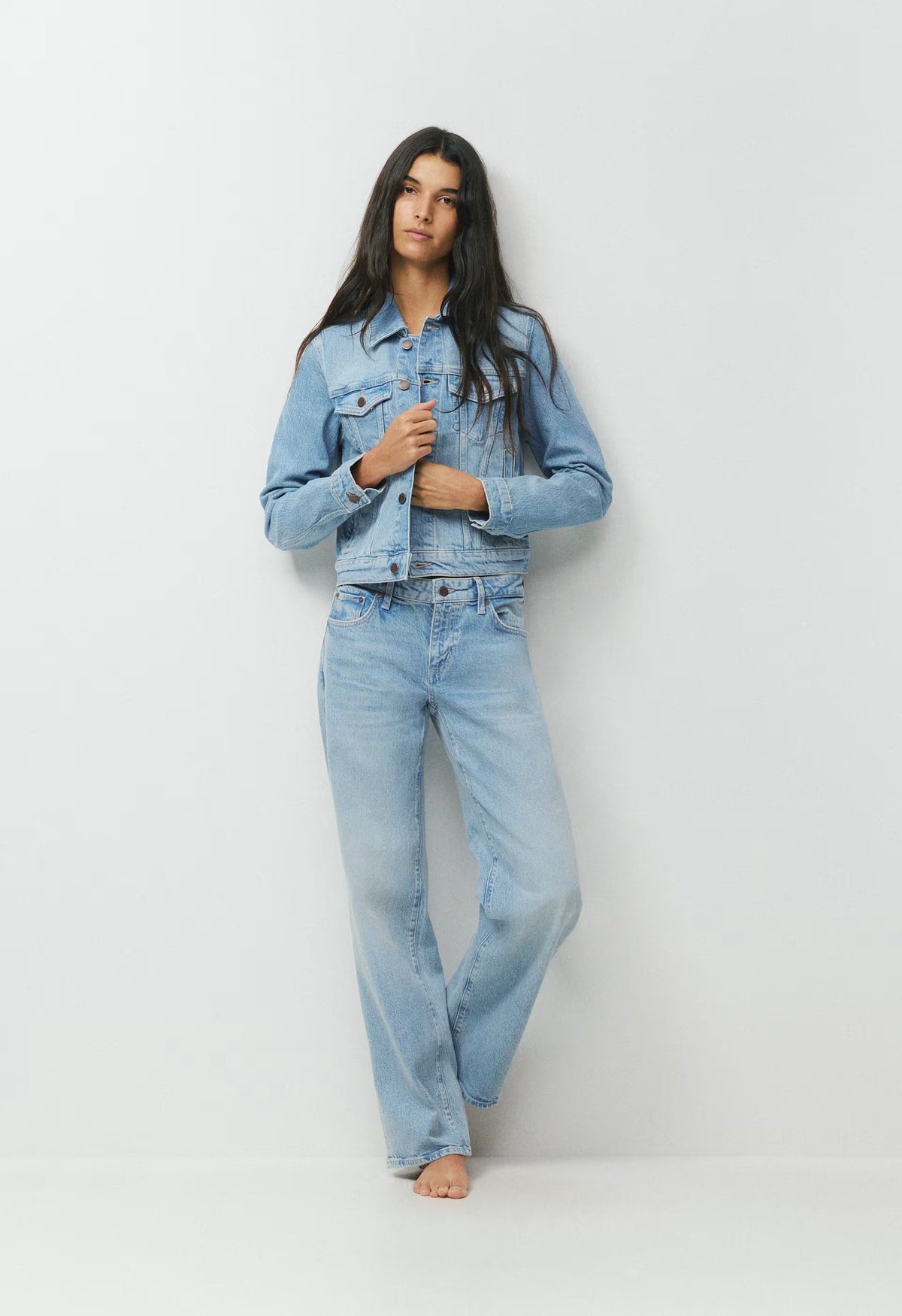Denim Forum Toni Shrunken Denim Jacket - VINTAGE LIGHT BLUE