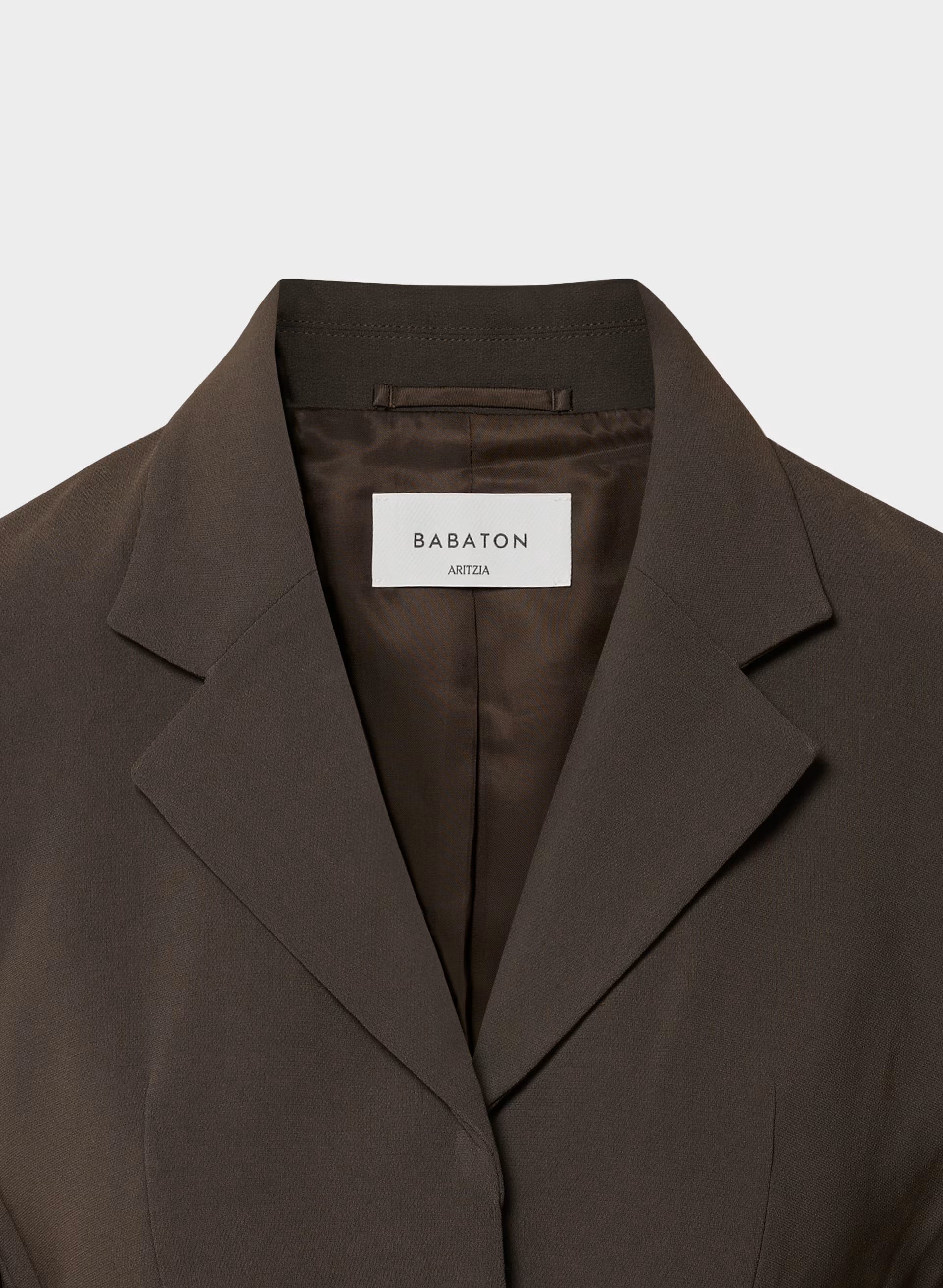 Brynn Blazer - Sway Crepe - DARK COFFEE