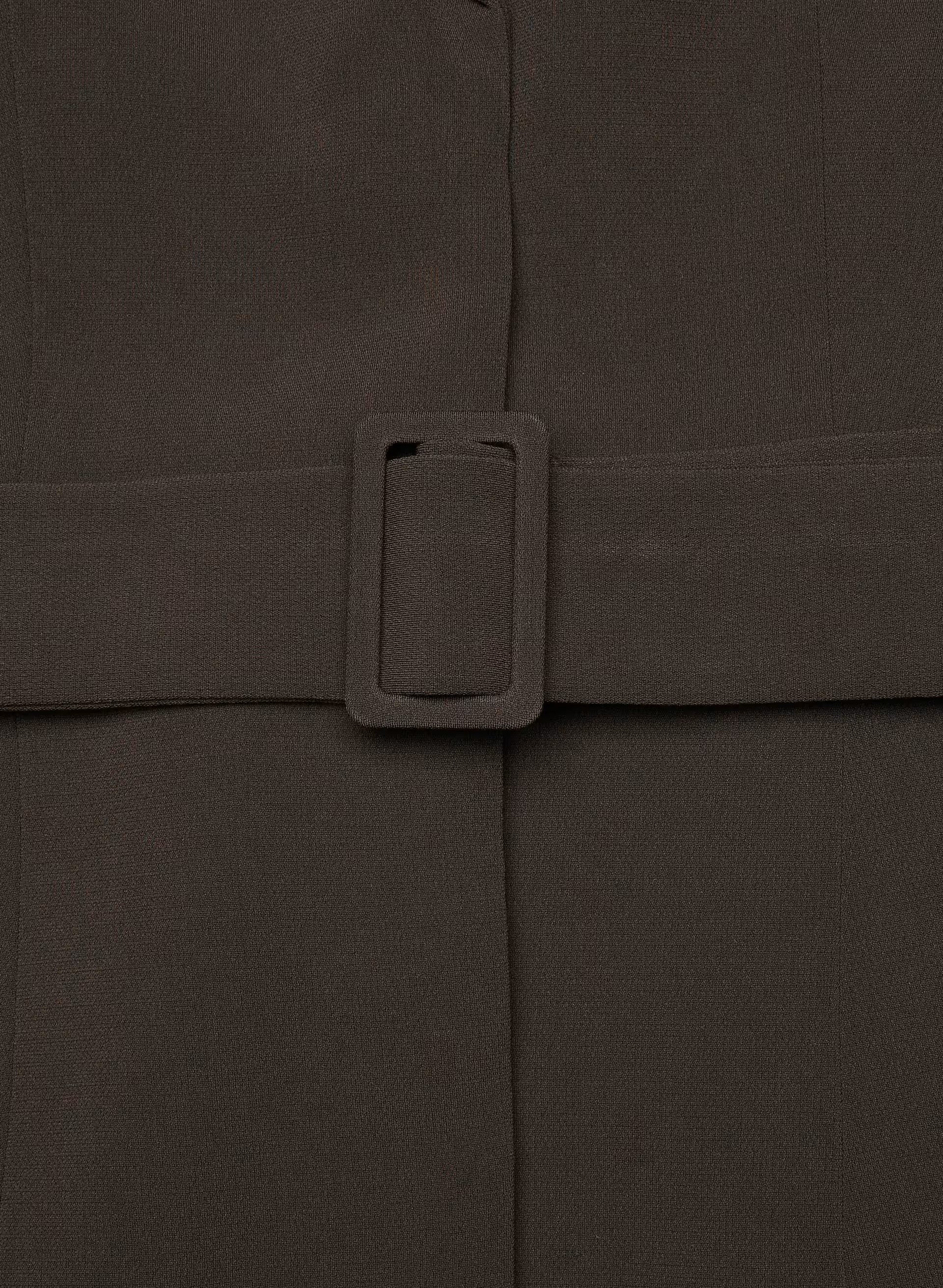 Brynn Blazer - Sway Crepe - DARK COFFEE