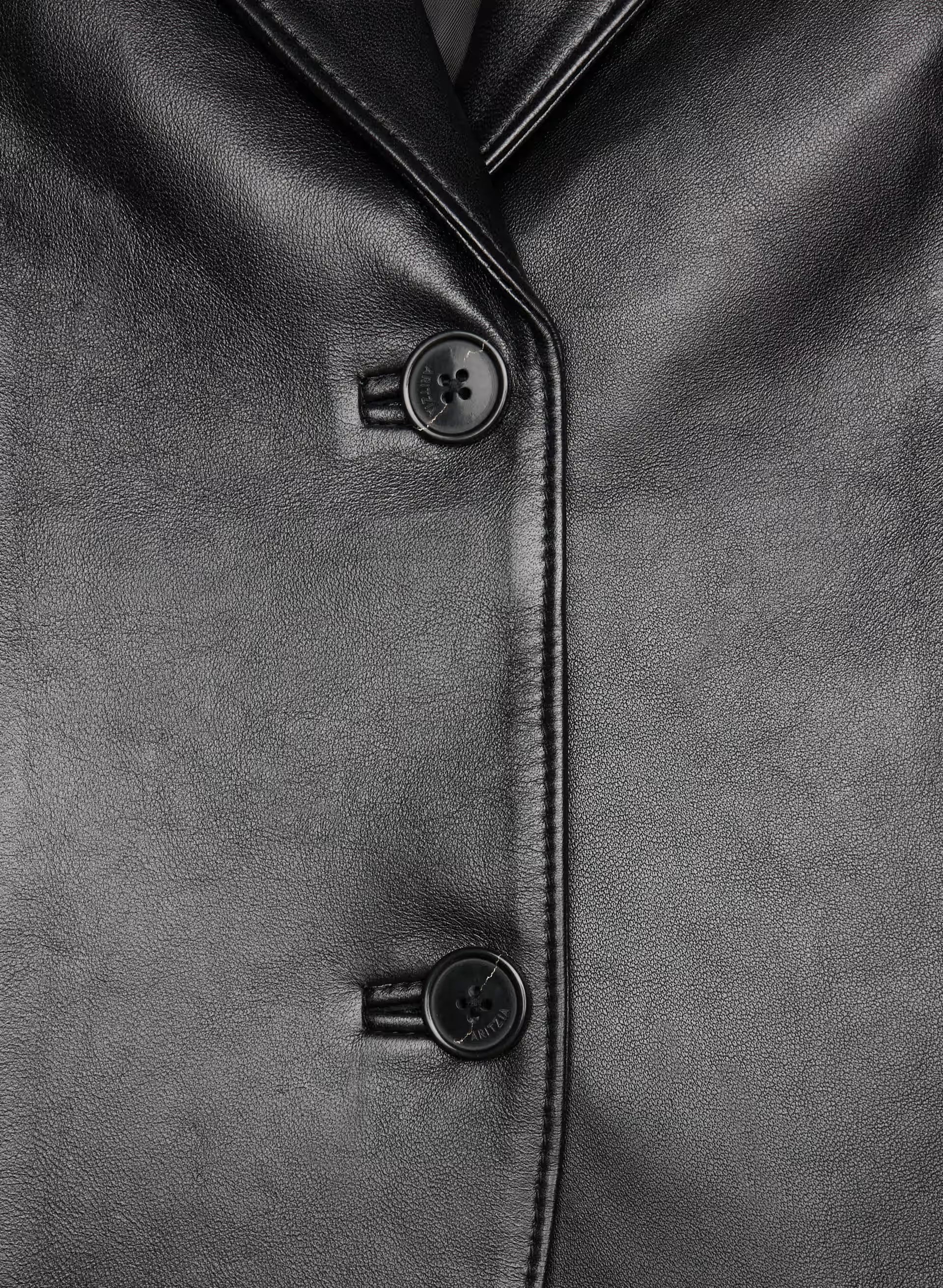 Gillian Blazer - Leather - BLACK