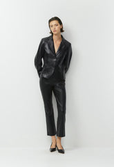 Gillian Blazer - Leather - BLACK
