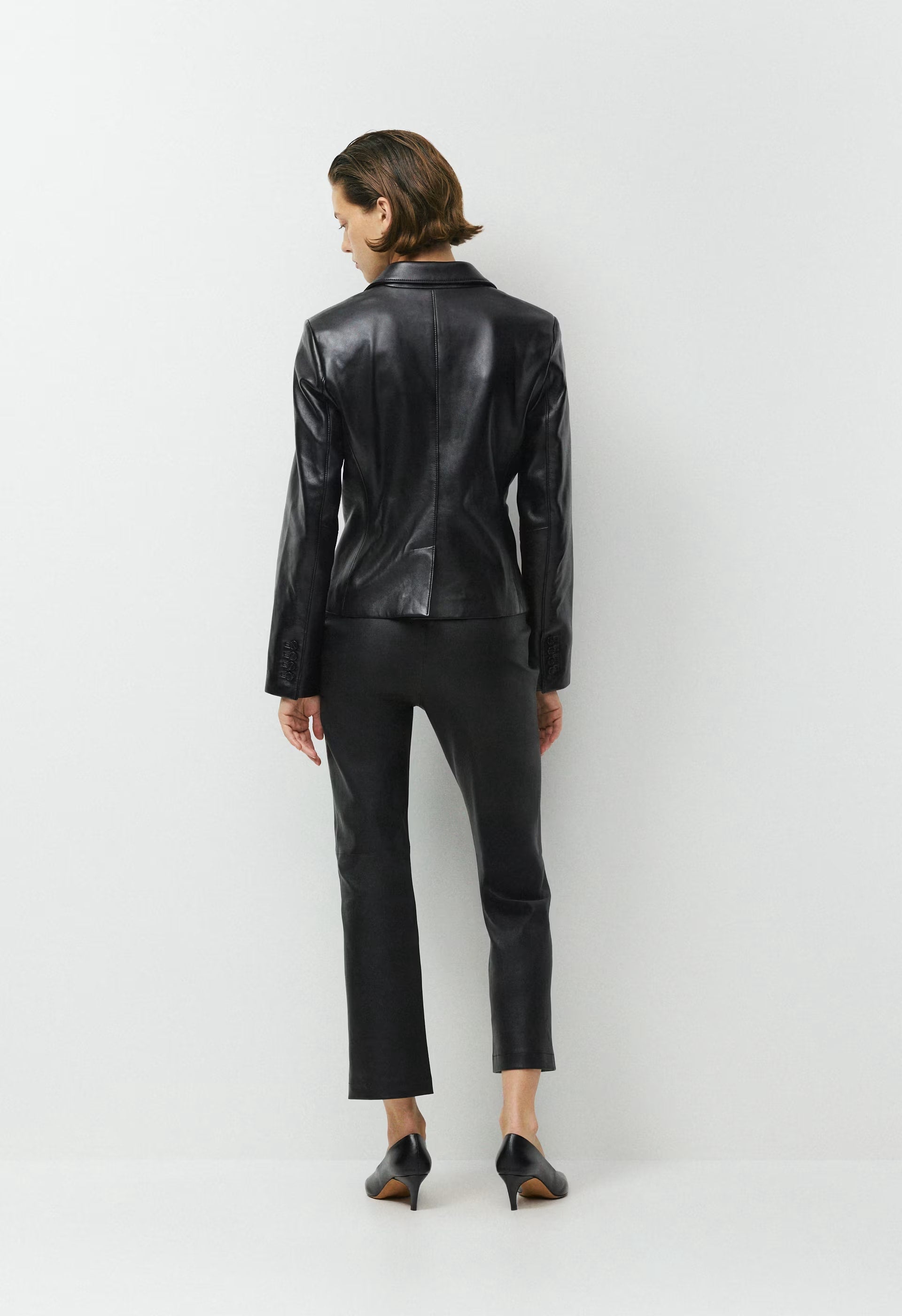 Gillian Blazer - Leather - BLACK