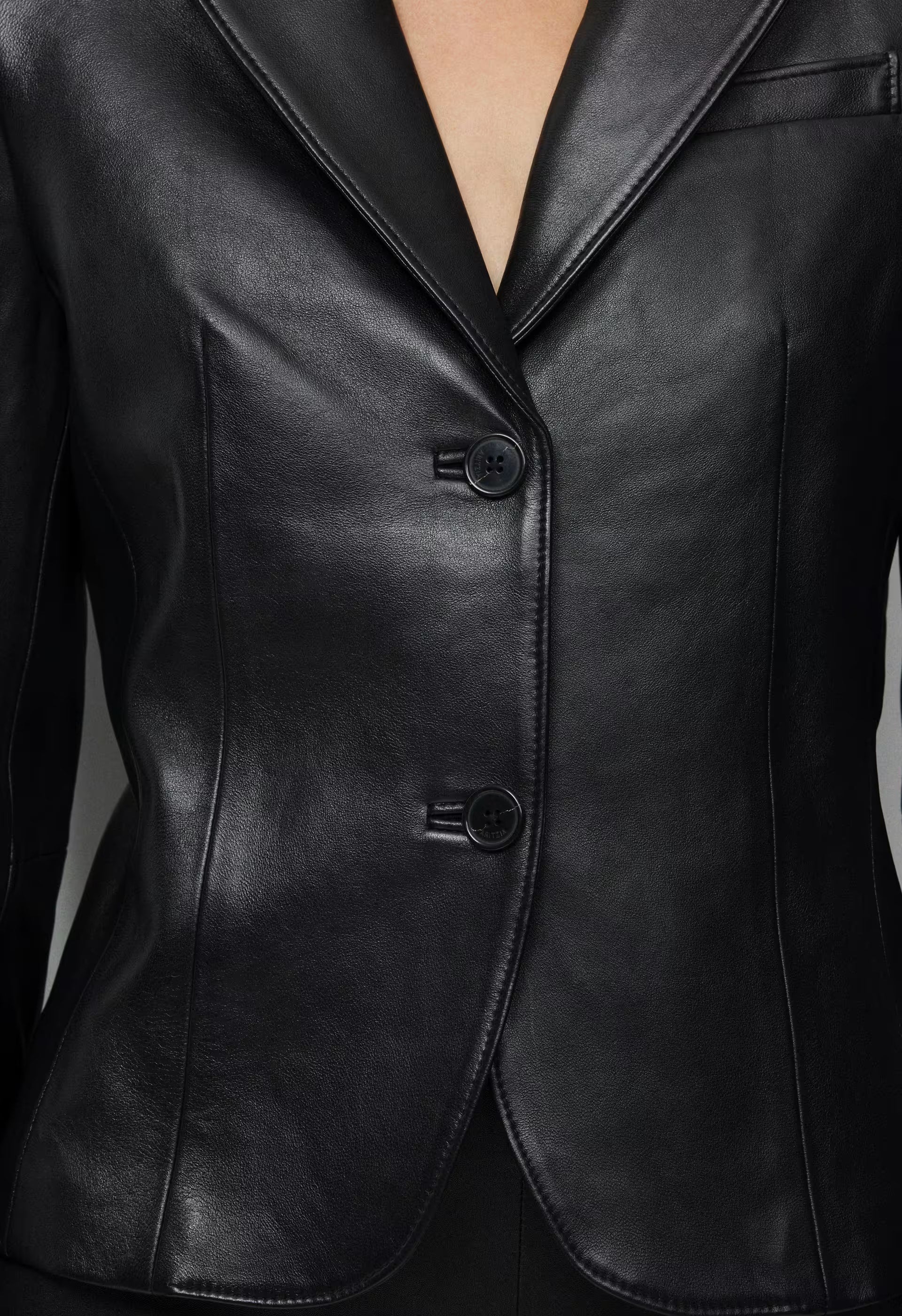 Gillian Blazer - Leather - BLACK