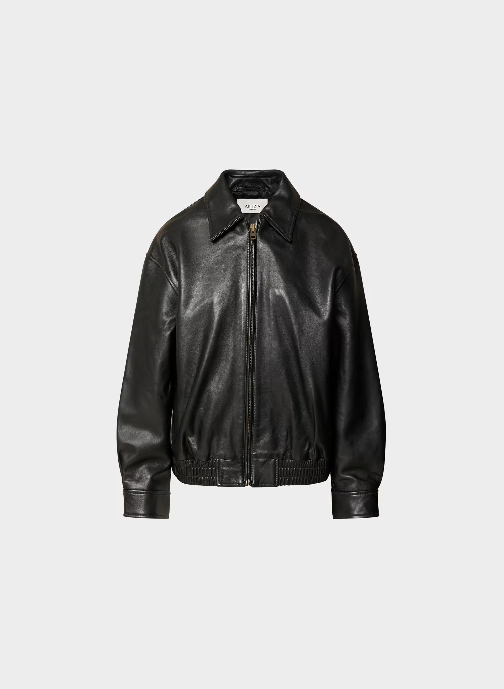 Jones Bomber - Leather - BLACK