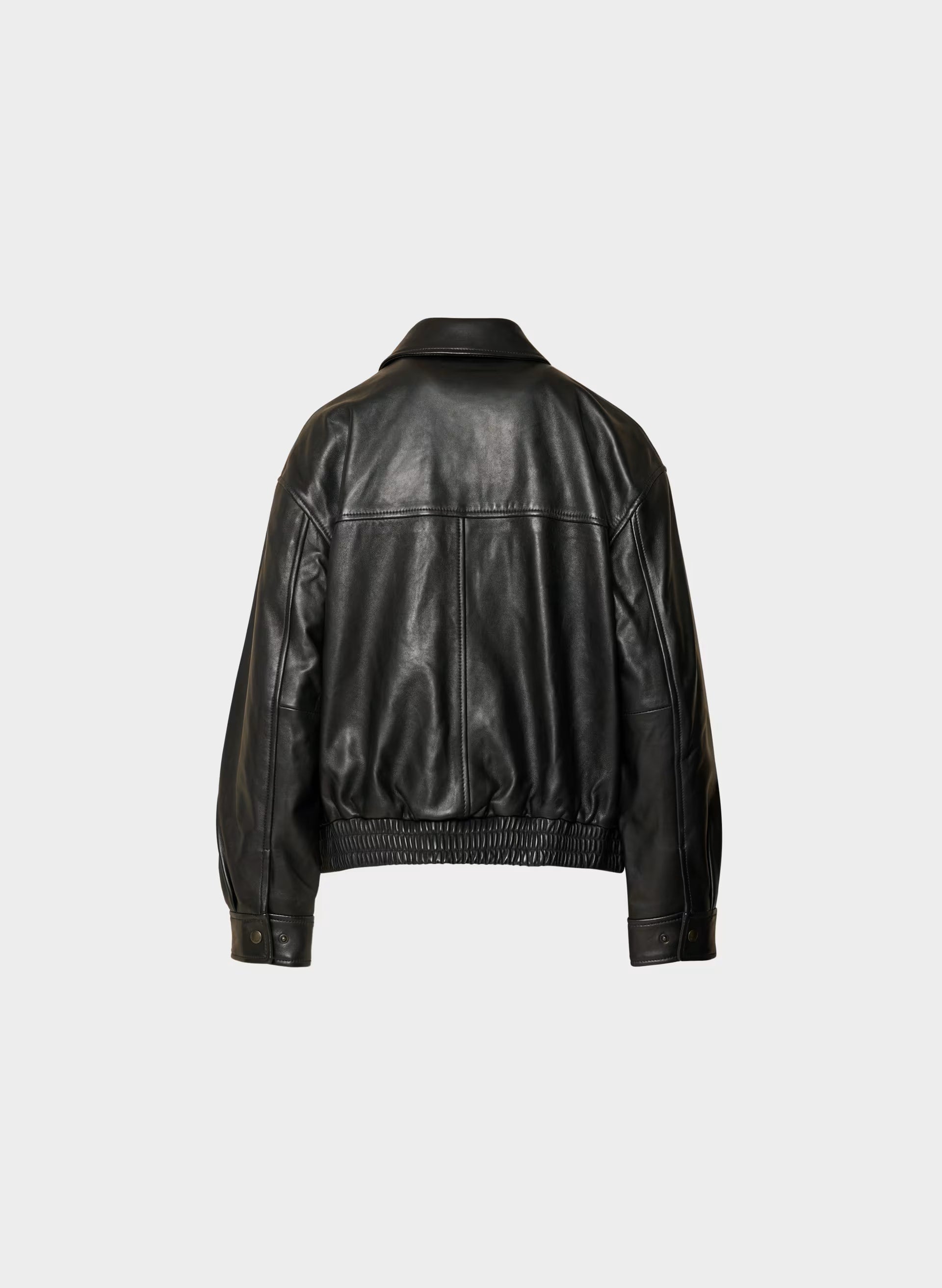 Jones Bomber - Leather - BLACK