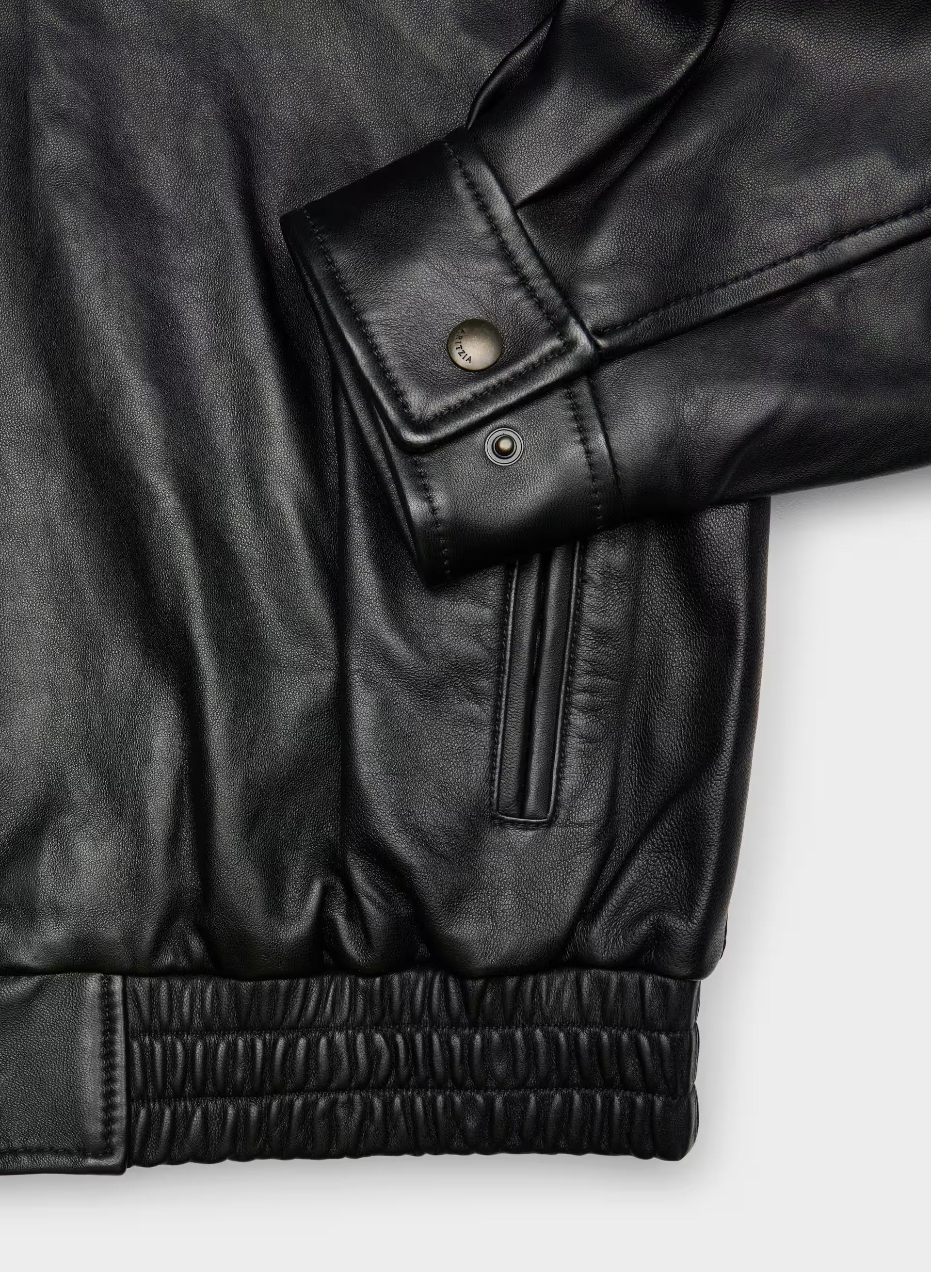 Jones Bomber - Leather - BLACK