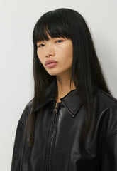 Jones Bomber - Leather - BLACK