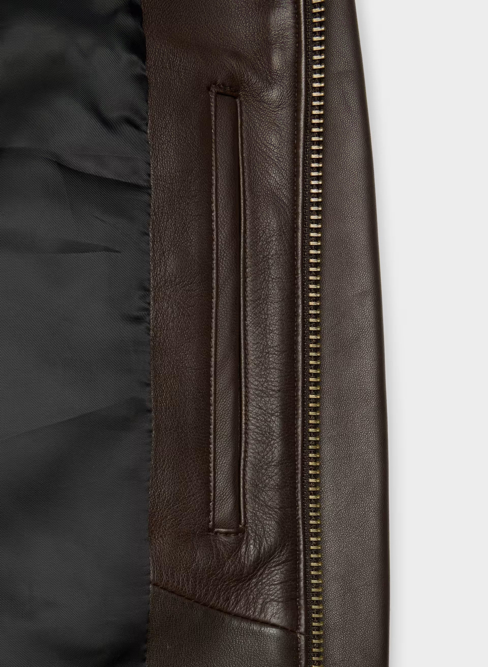 Jones Bomber - Leather - CACAO NIB BROWN