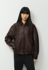 Jones Bomber - Leather - CACAO NIB BROWN