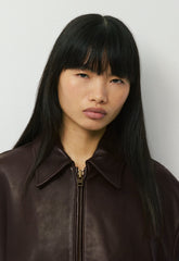 Jones Bomber - Leather - CACAO NIB BROWN