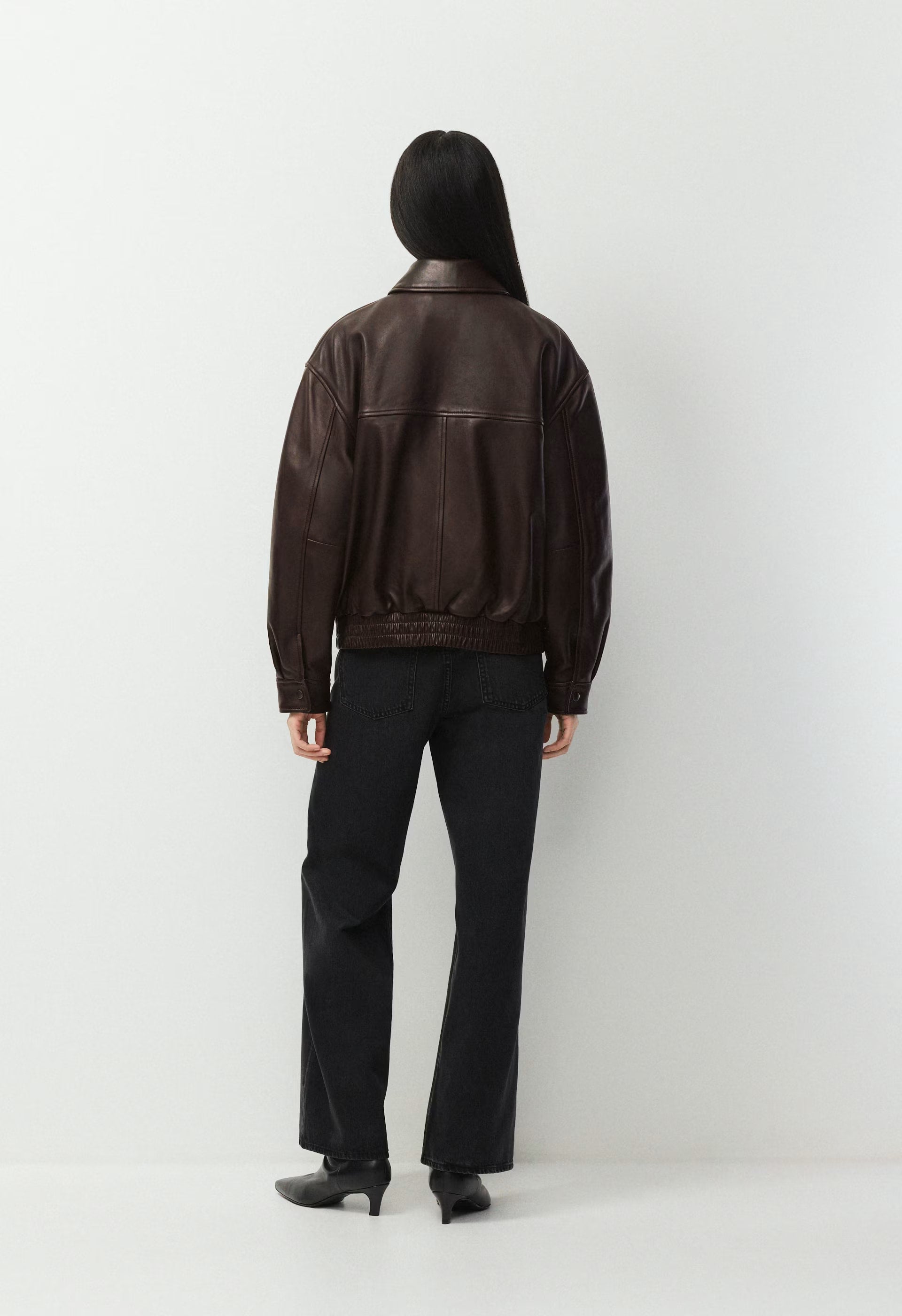 Jones Bomber - Leather - CACAO NIB BROWN