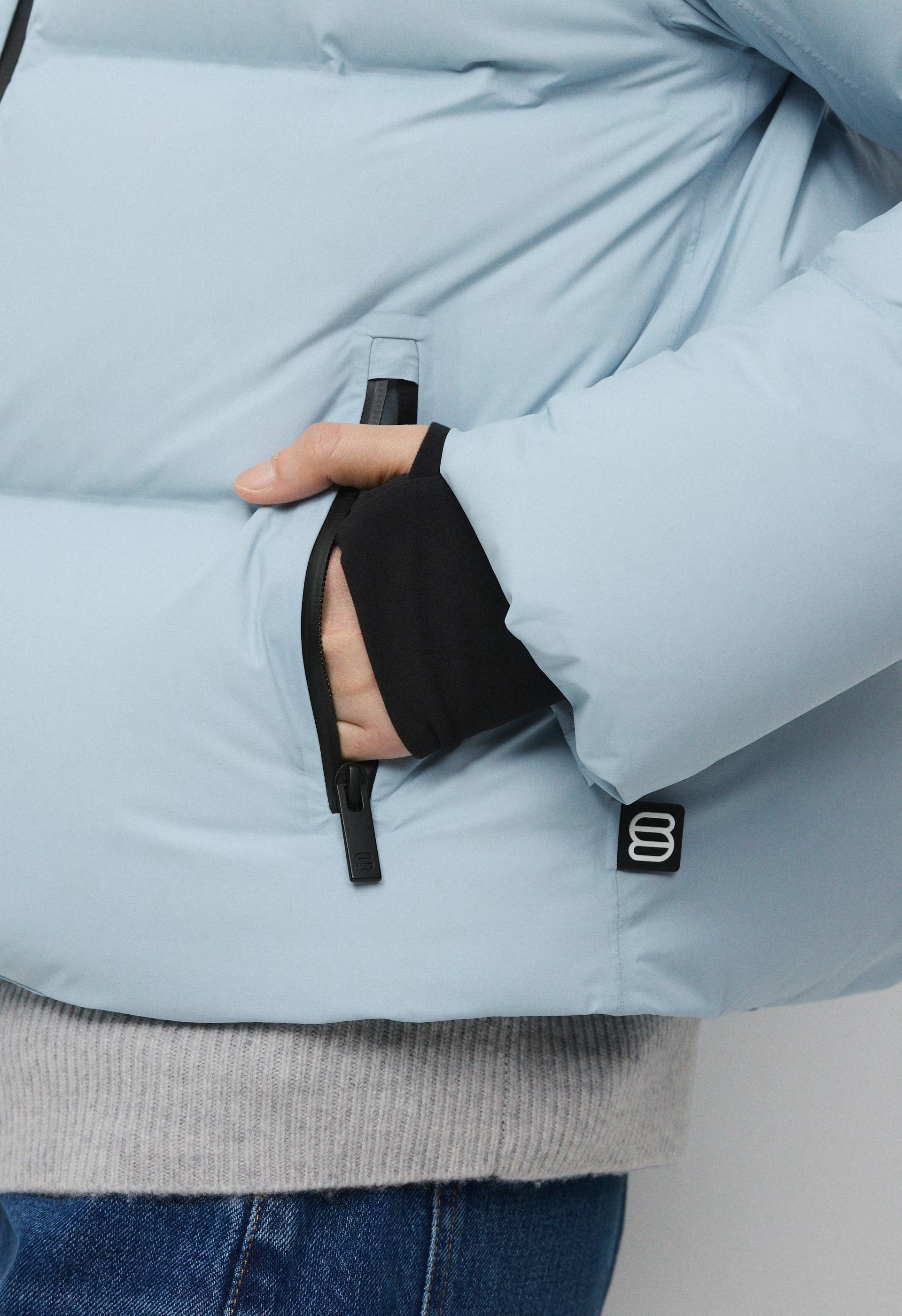The Super Puff₂O™ Shorty - Rainstop™ - DEW BLUE