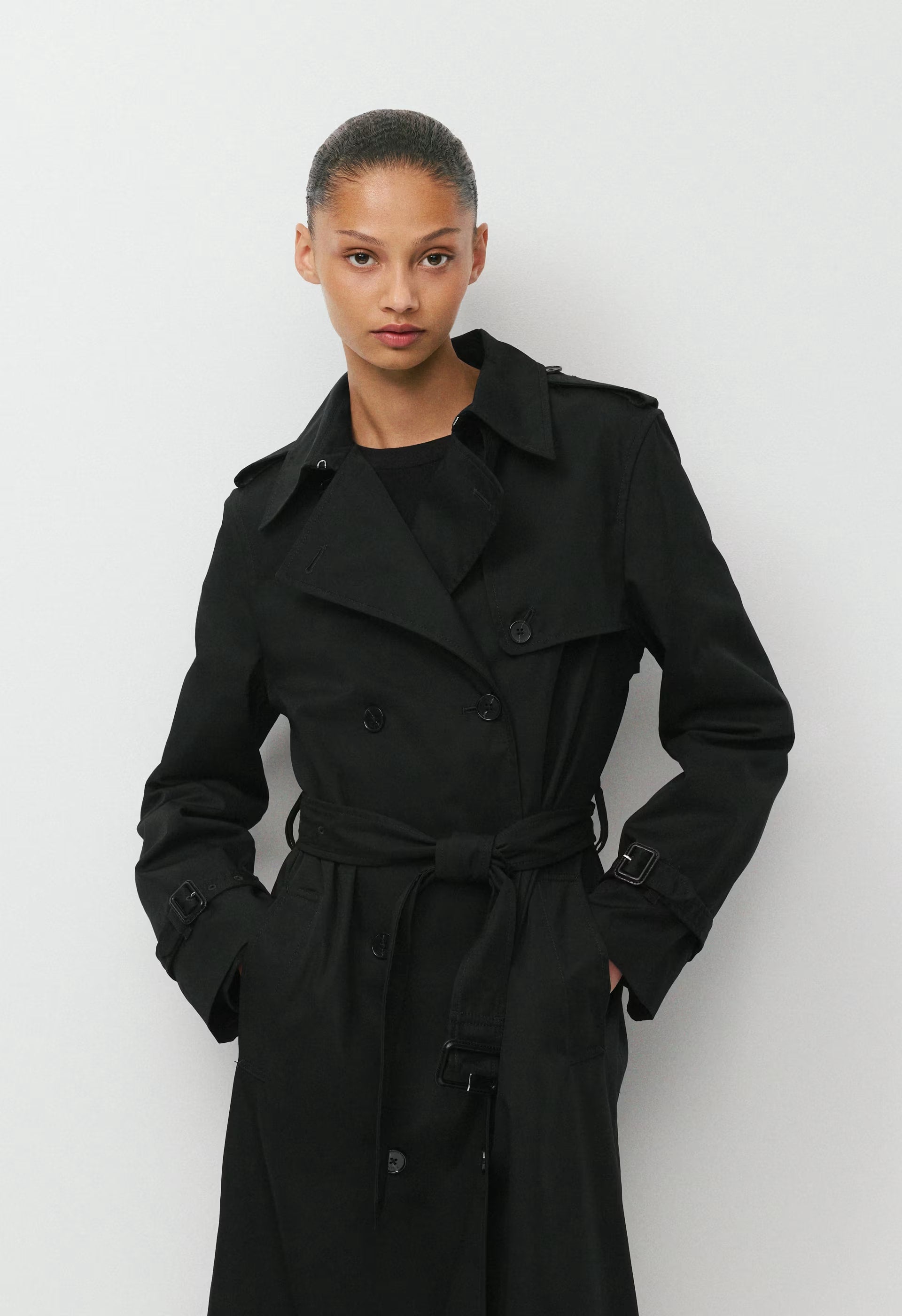 The Finch Trench Coat - City Twill - BLACK
