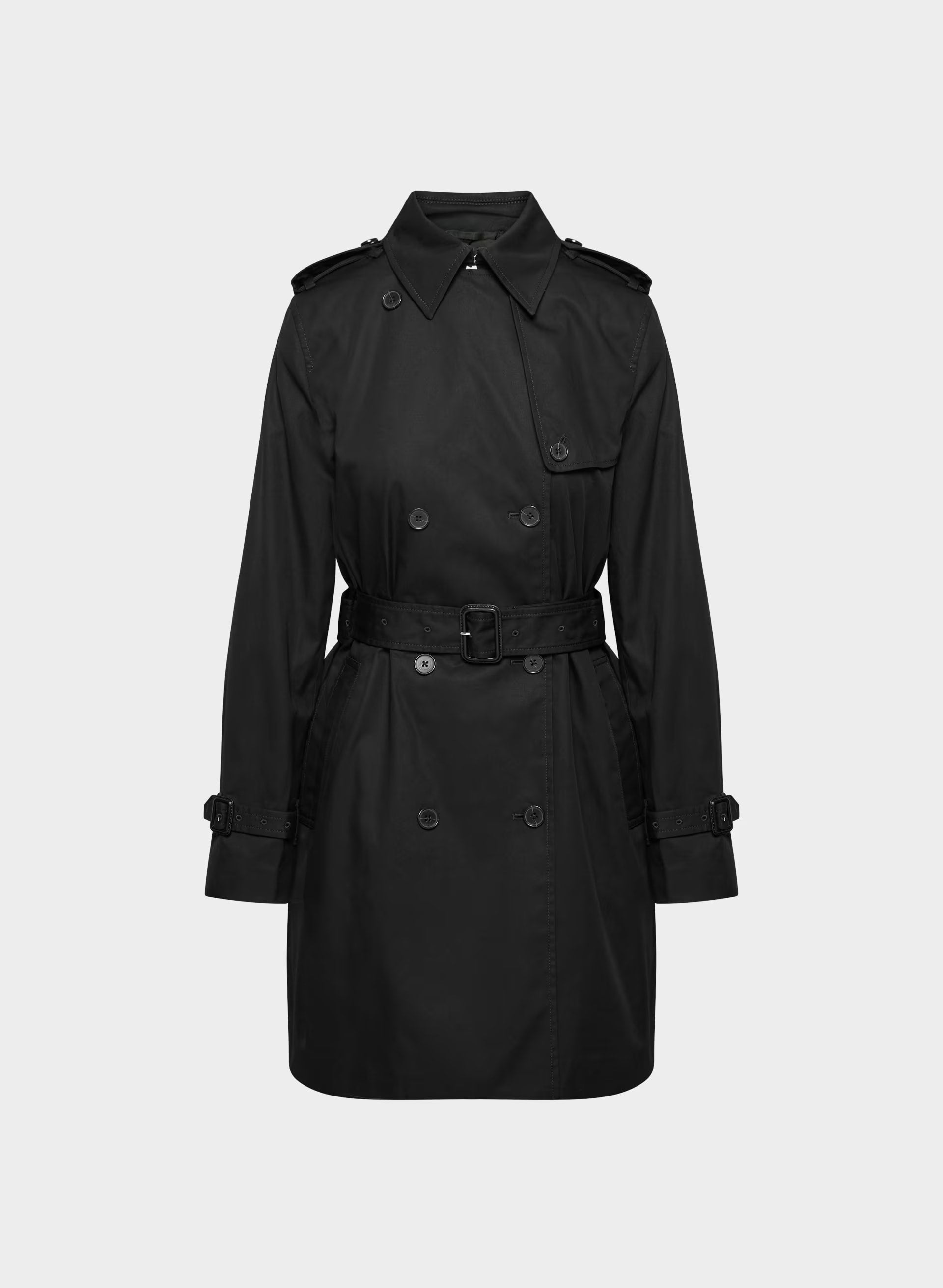 The Finch Mid Trench Coat - City Twill - BLACK