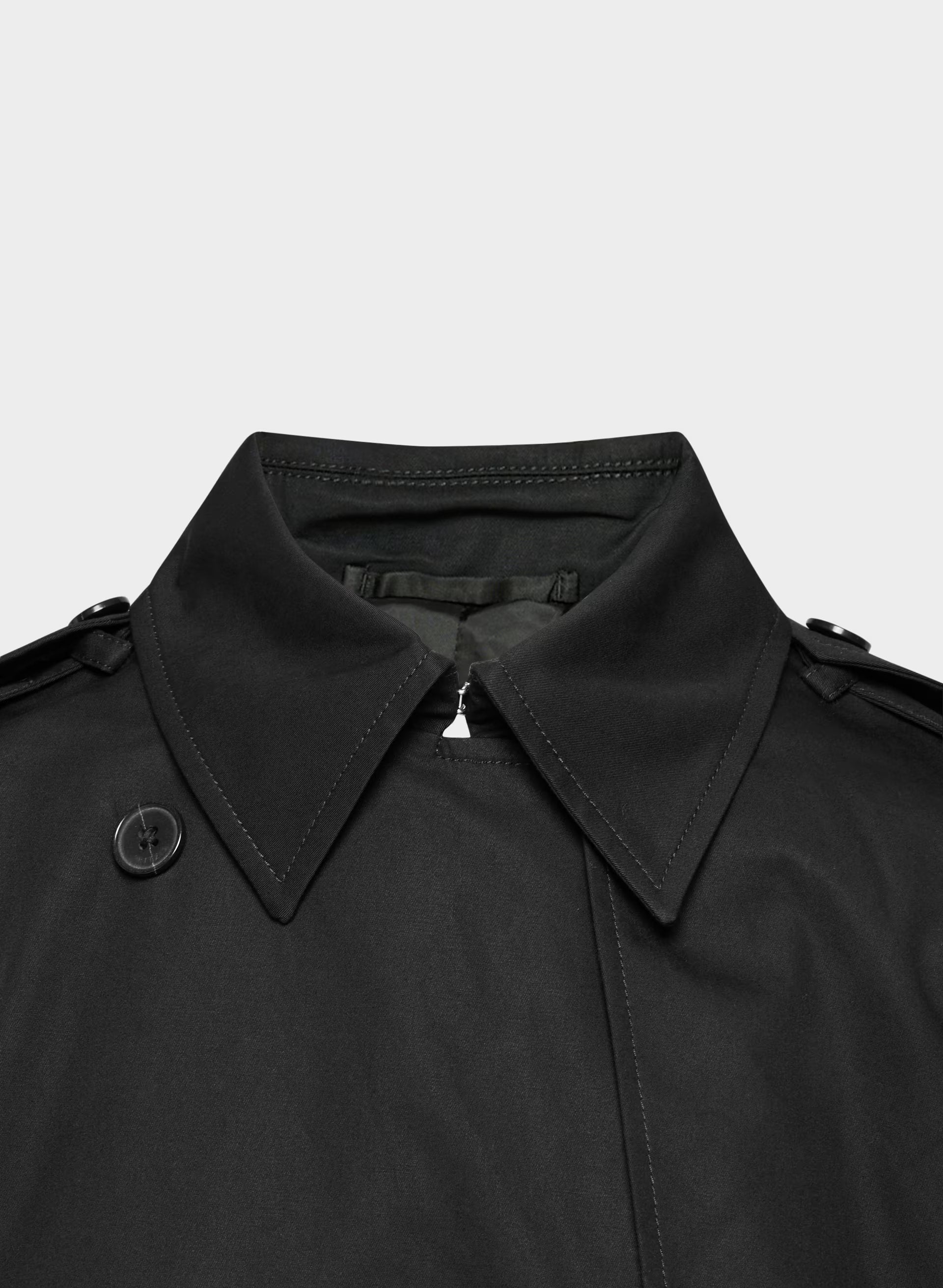 The Finch Mid Trench Coat - City Twill - BLACK